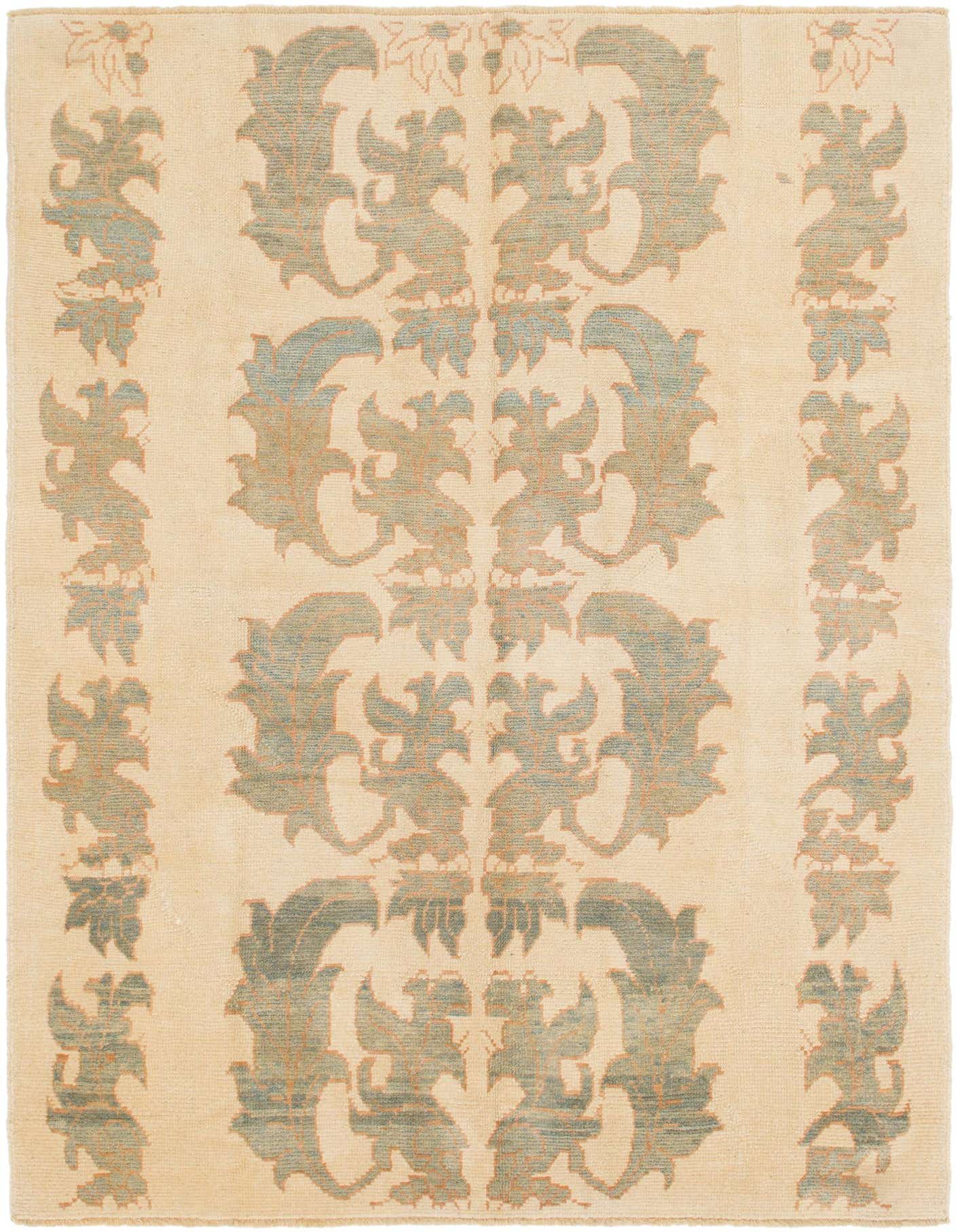 7' x 10' Hand Knotted Oushak Wool Rug