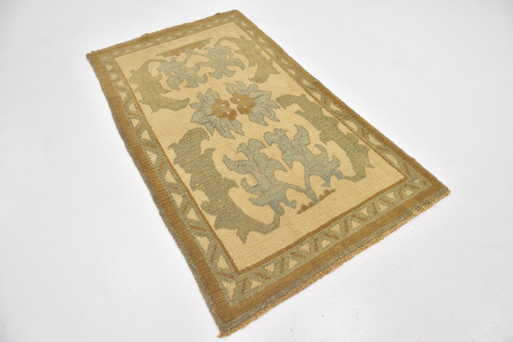 110cm x 195cm anudado a mano Oushak Alfombra Lana