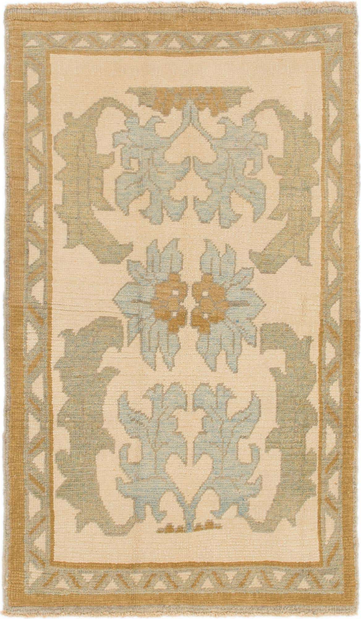110cm x 195cm anudado a mano Oushak Alfombra Lana