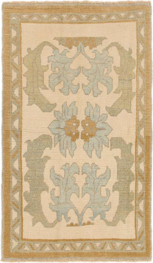 110cm x 195cm anudado a mano Oushak Alfombra Lana