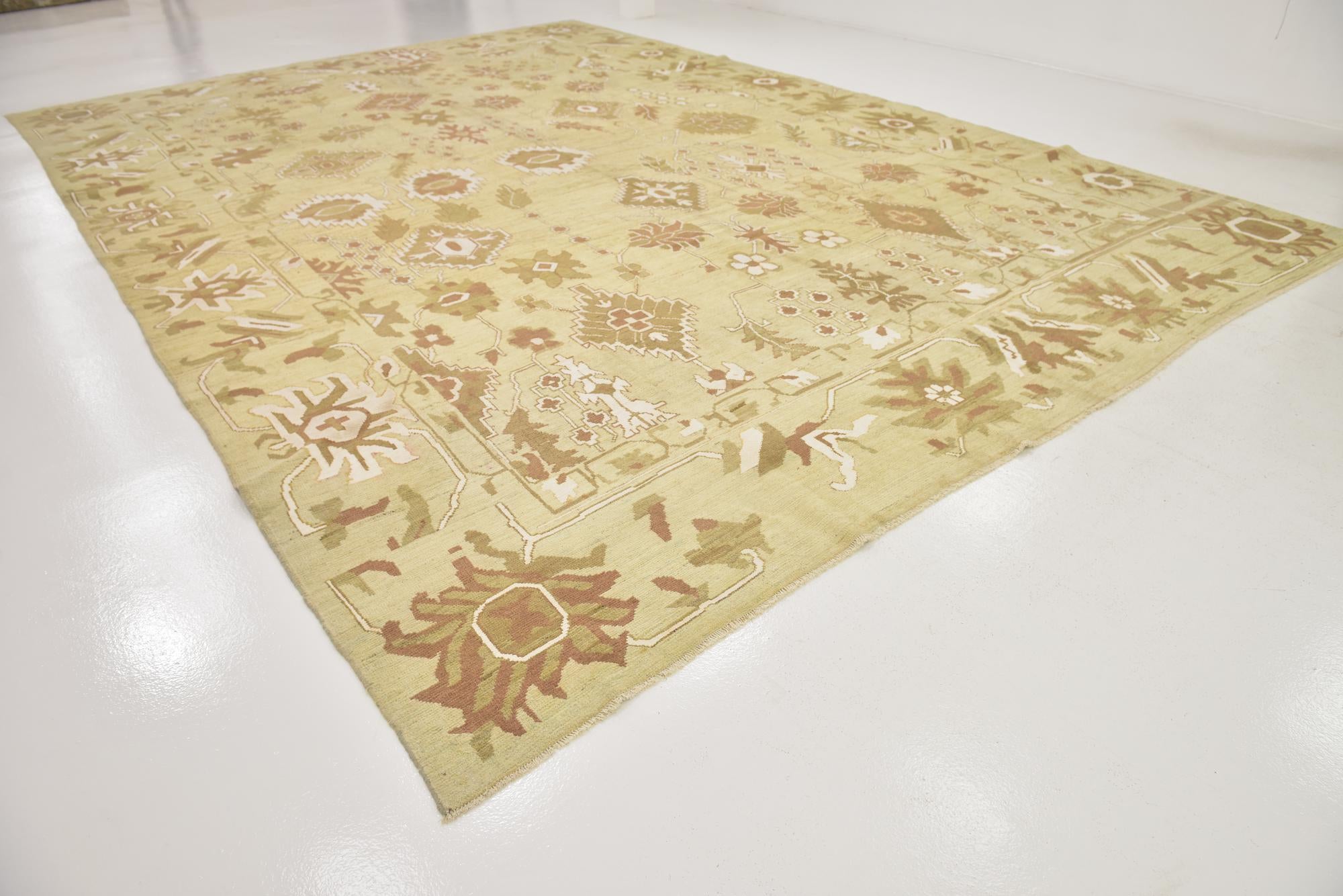 13' 2 x 19' 2 Hand Knotted Oushak Rug