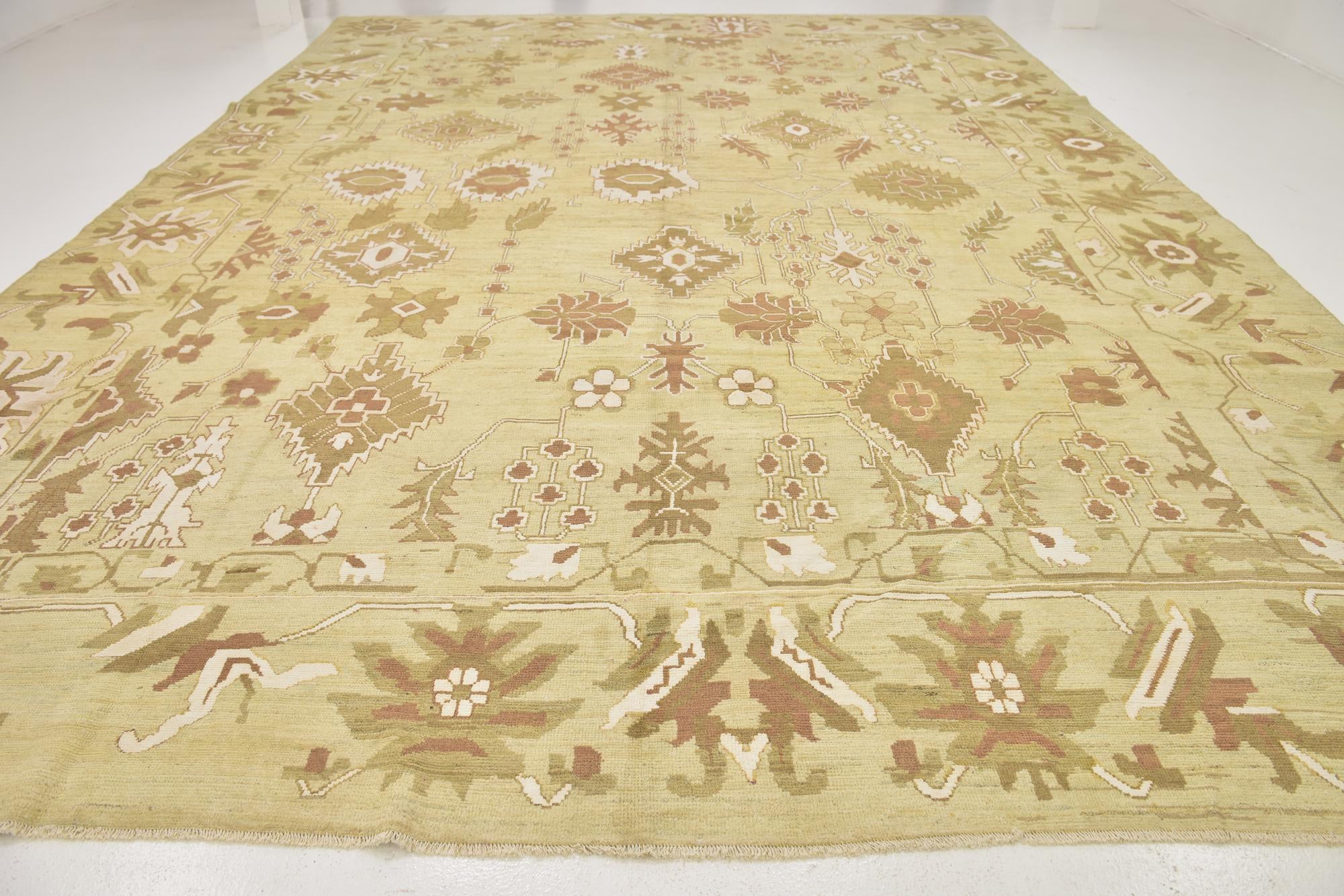 13' 2 x 19' 2 Hand Knotted Oushak Rug