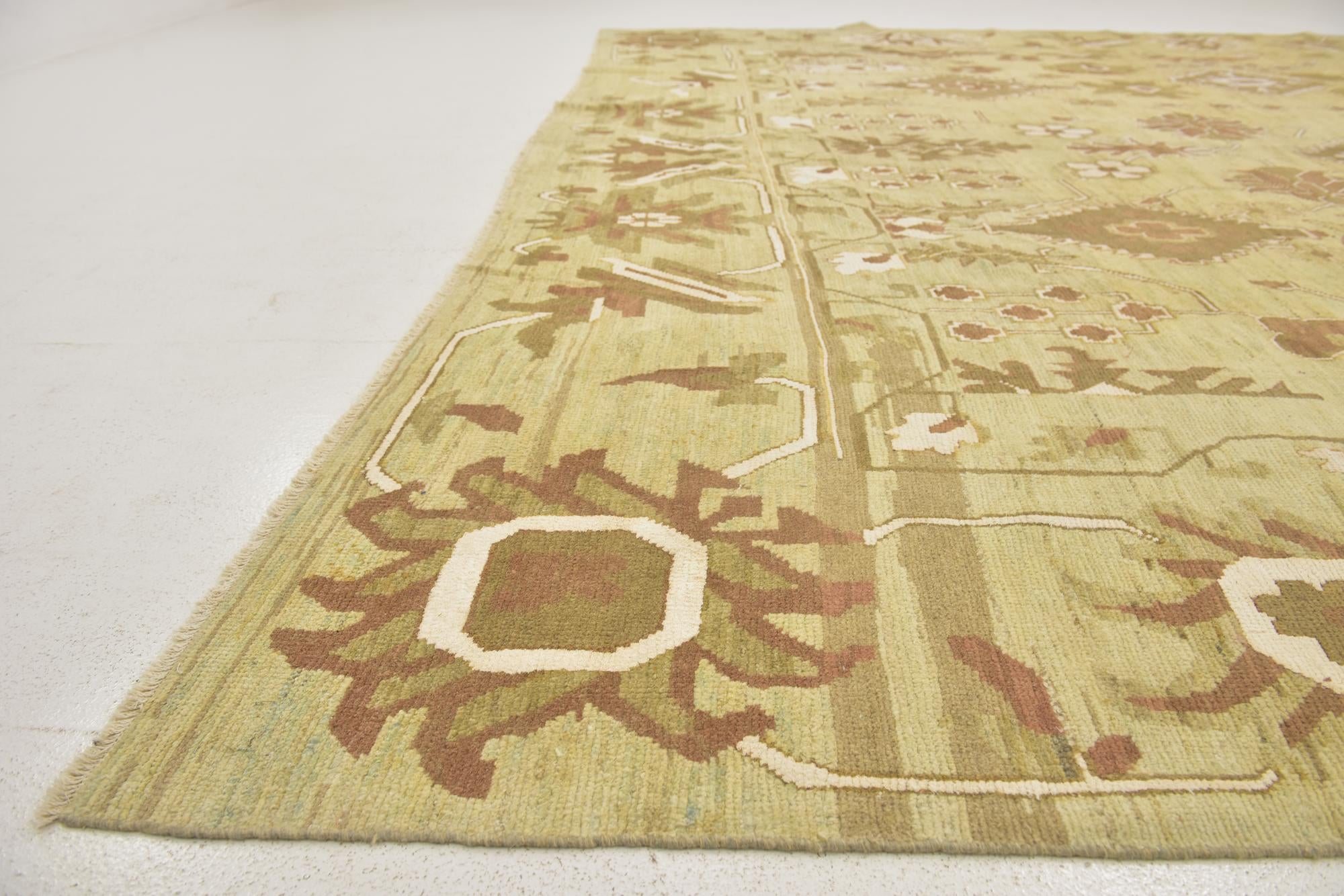 13' 2 x 19' 2 Hand Knotted Oushak Rug