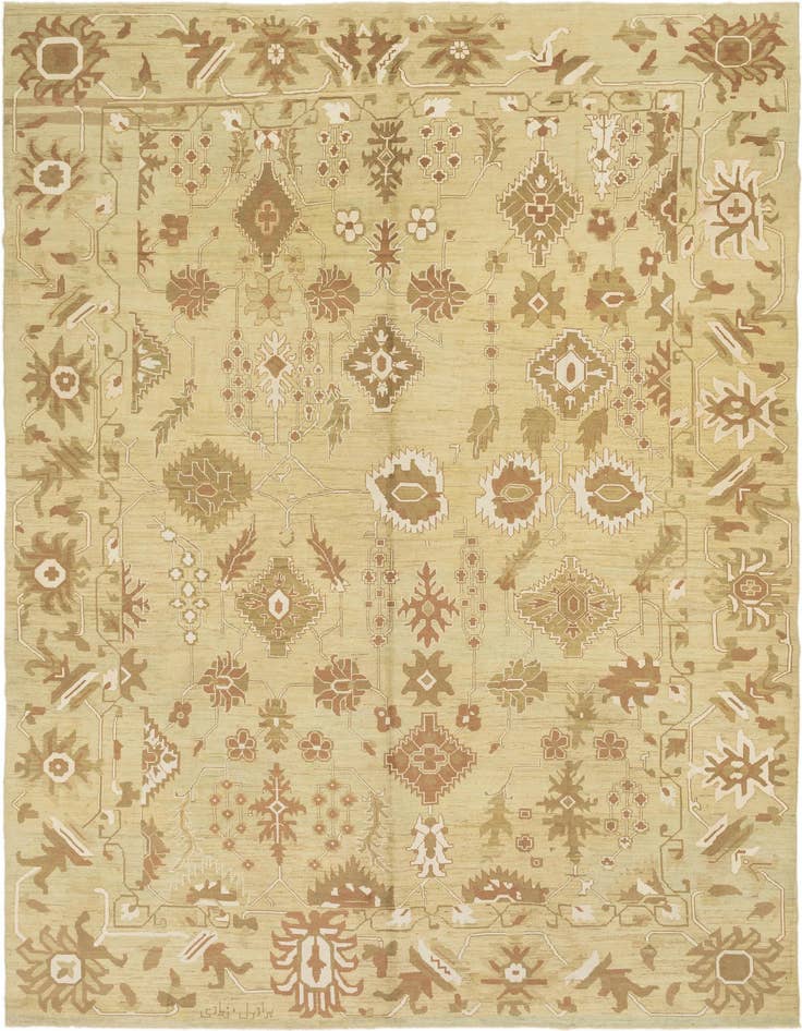 Detail image of 13' 2 x 19' 2 Hand Knotted Oushak Rug
