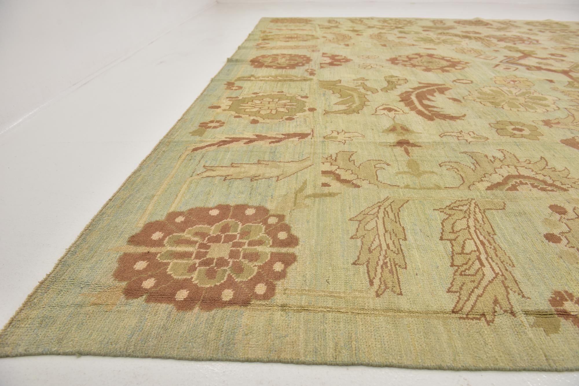13' 5 x 18' 9 Hand Knotted Oushak Wool Rug