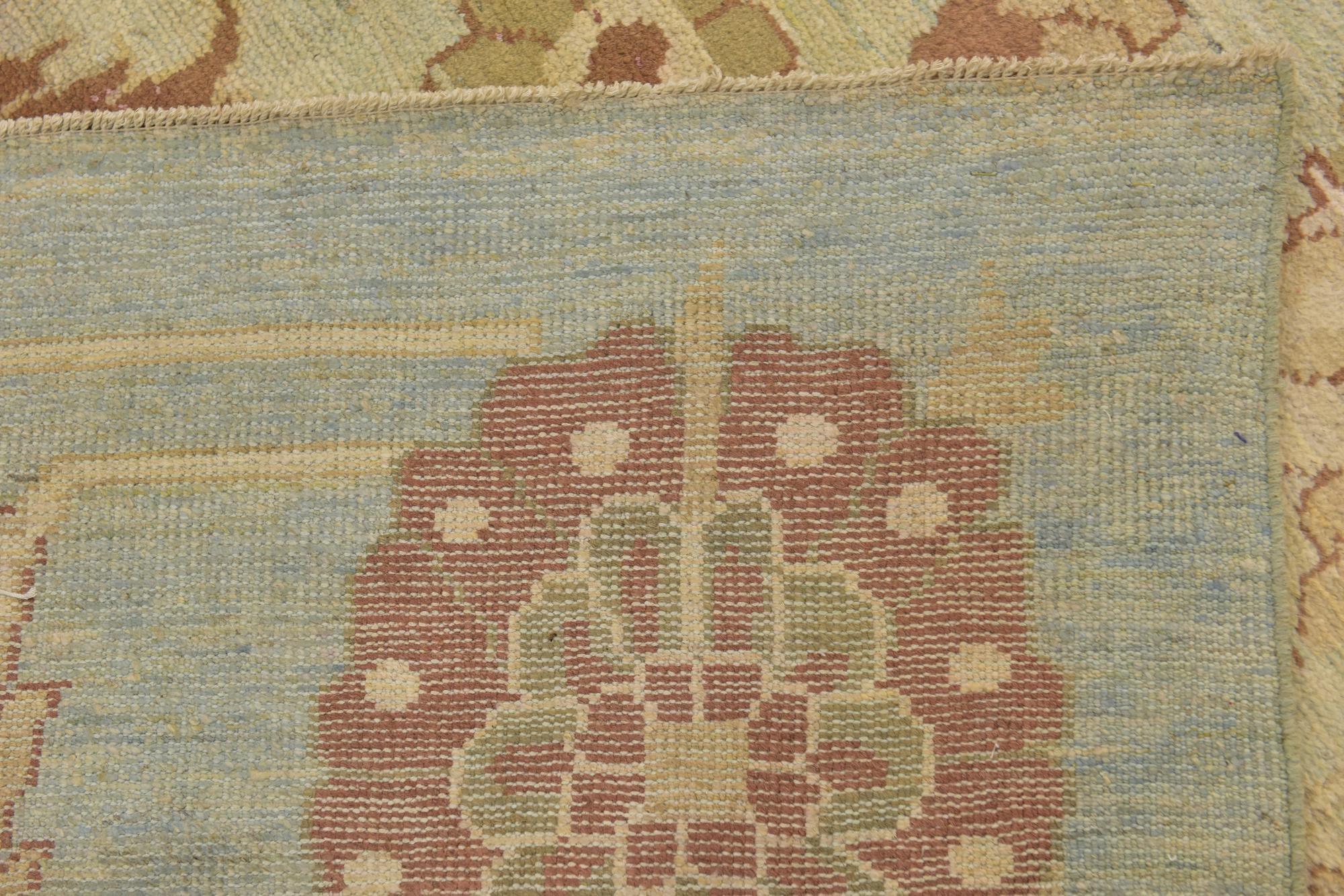 13' 5 x 18' 9 Hand Knotted Oushak Wool Rug