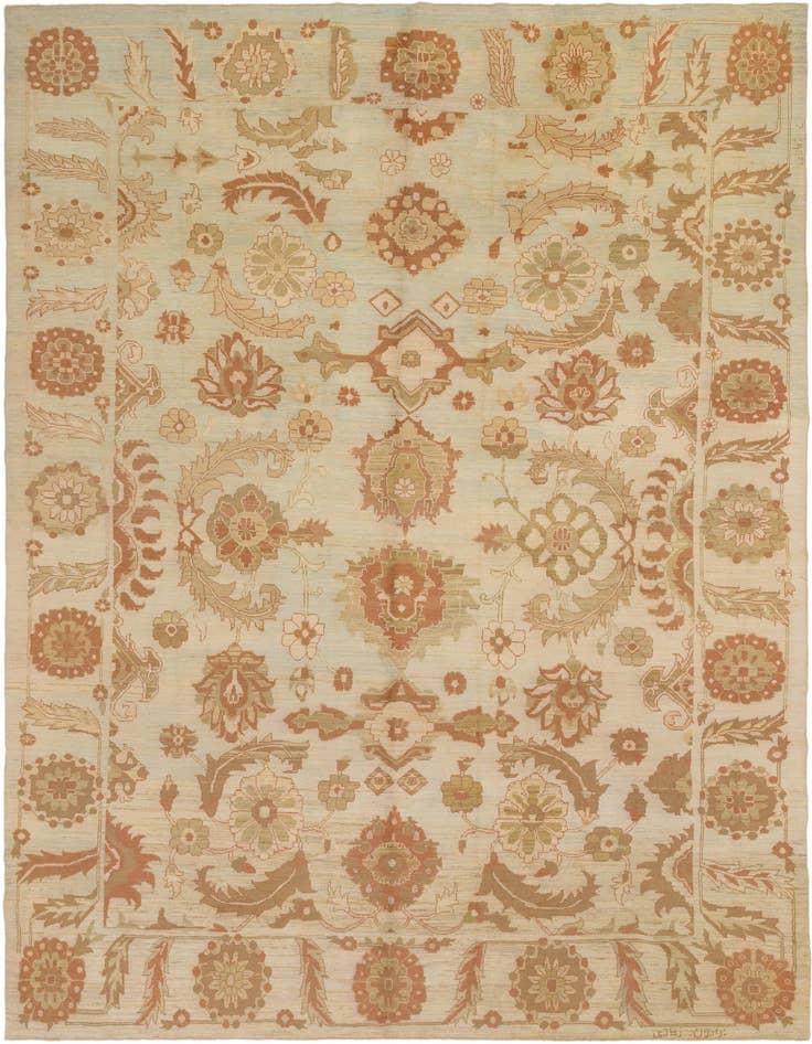 Detail image of 13' 5 x 18' 9 Hand Knotted Oushak Wool Rug