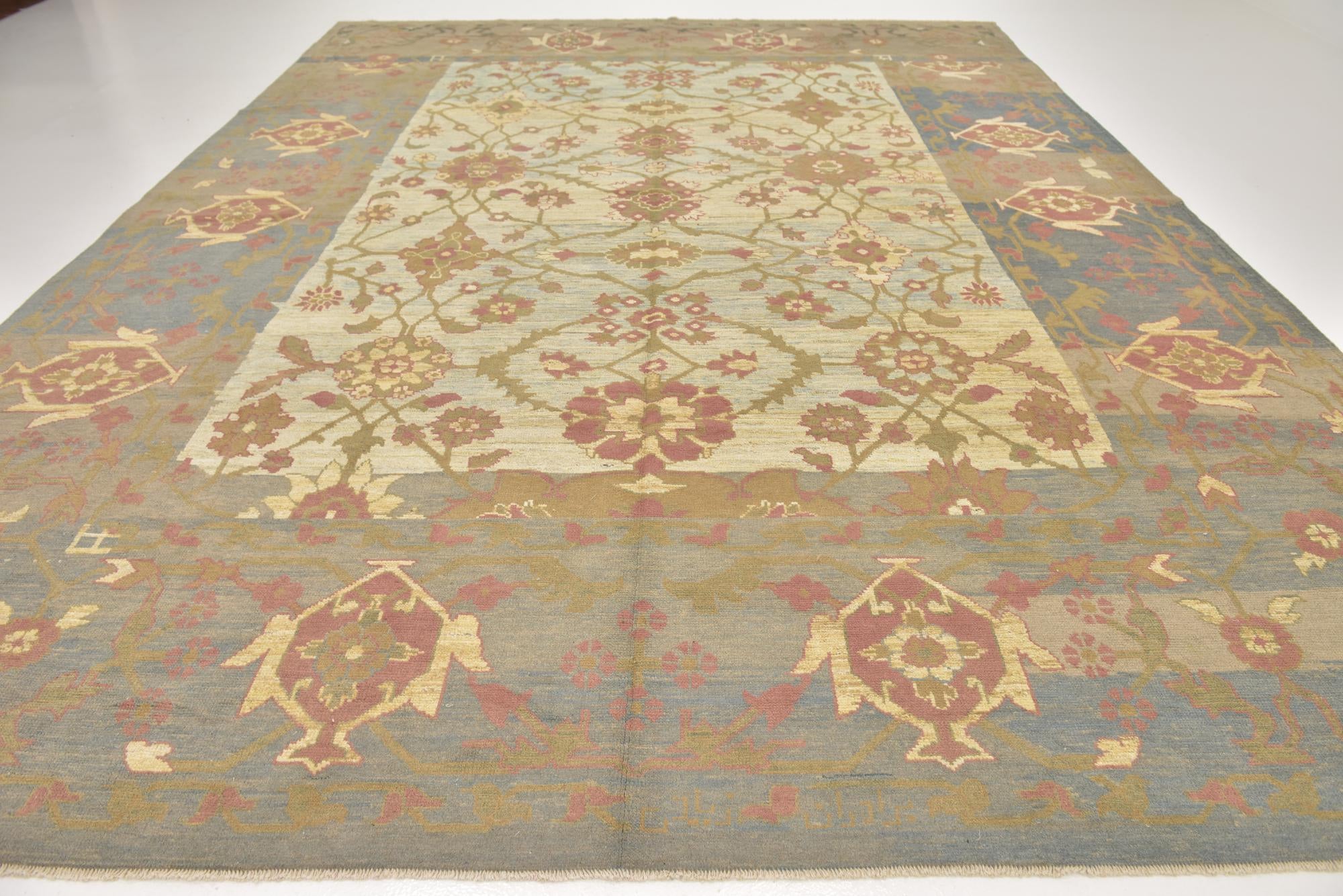 11' 8 x 16' 2 Hand Knotted Oushak Wool Rug