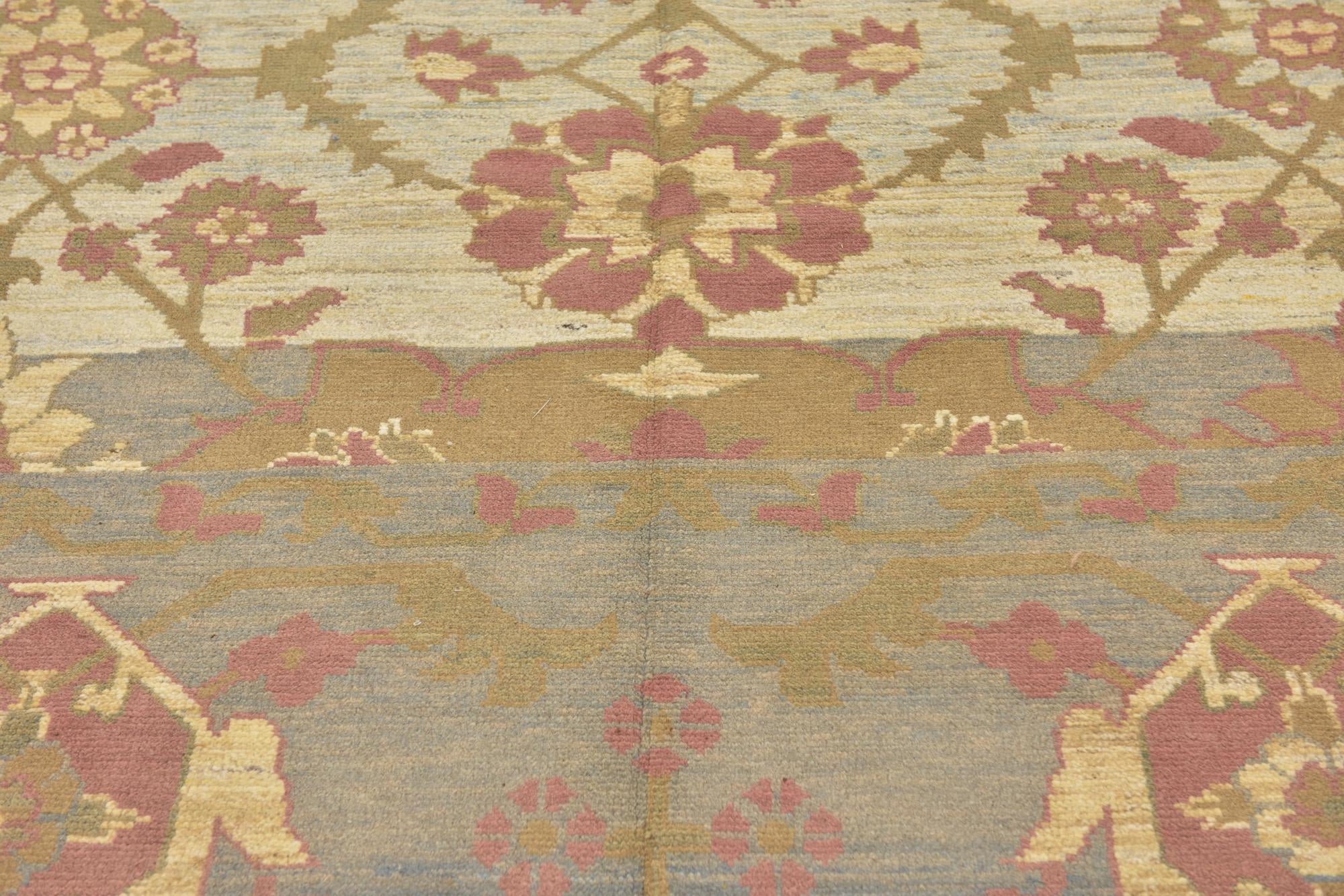 11' 8 x 16' 2 Hand Knotted Oushak Wool Rug