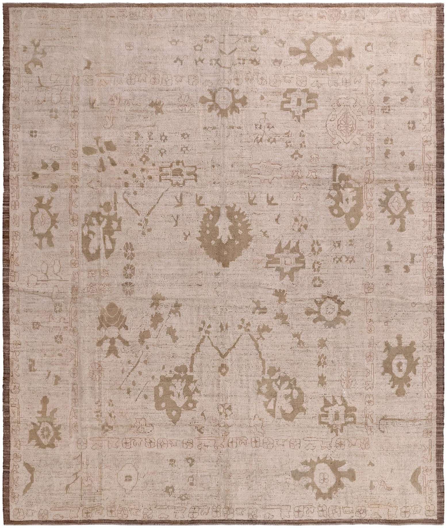 12' 11 x 15' 2 Hand Knotted Oushak Wool Rug