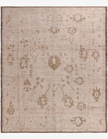 12' 11 x 15' 2 Hand Knotted Oushak Wool Rug