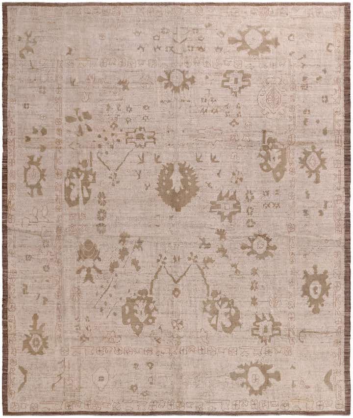12' 11 x 15' 2 Hand Knotted Oushak Wool Rug