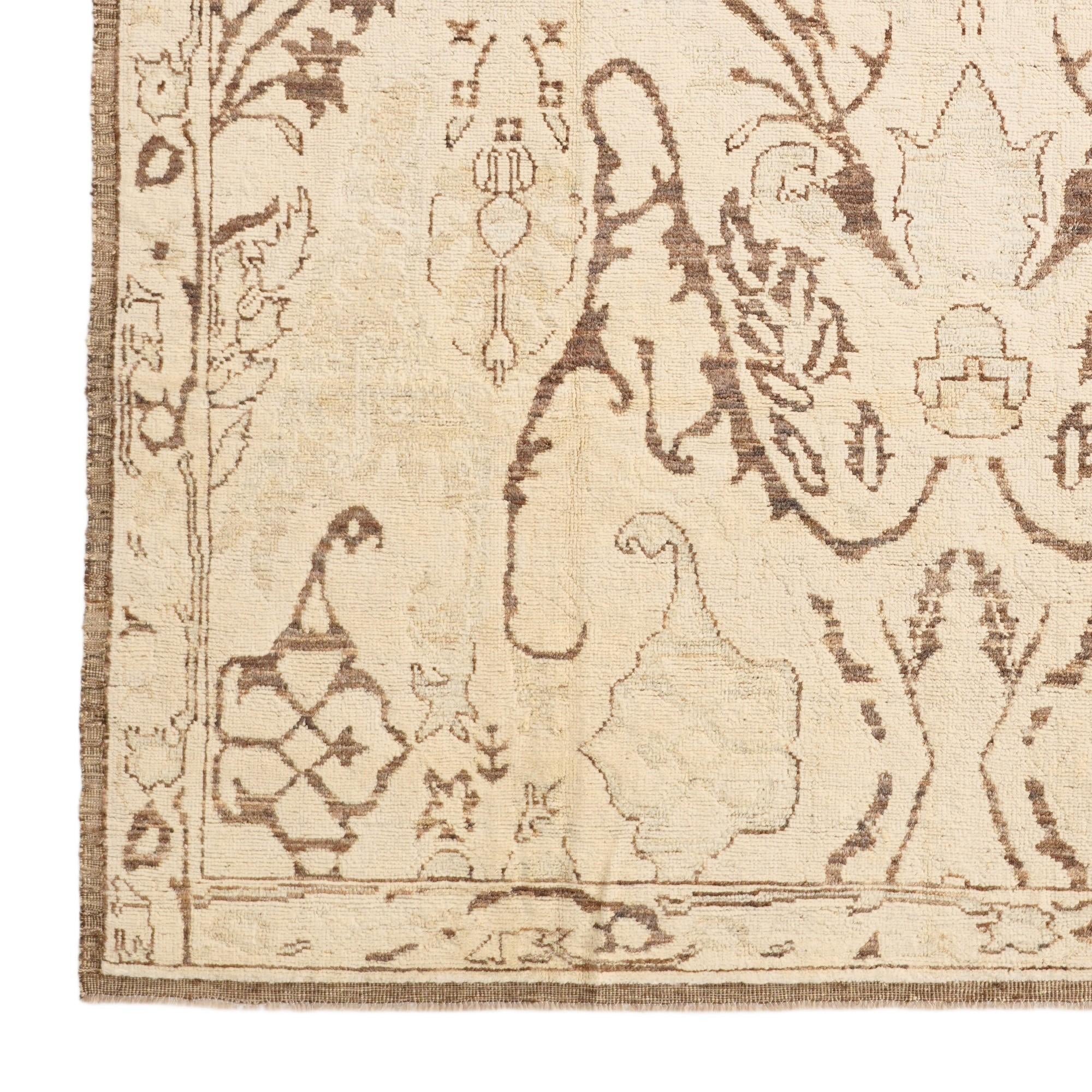 8' 6 x 10' 1 Hand Knotted Oushak Wool Rug