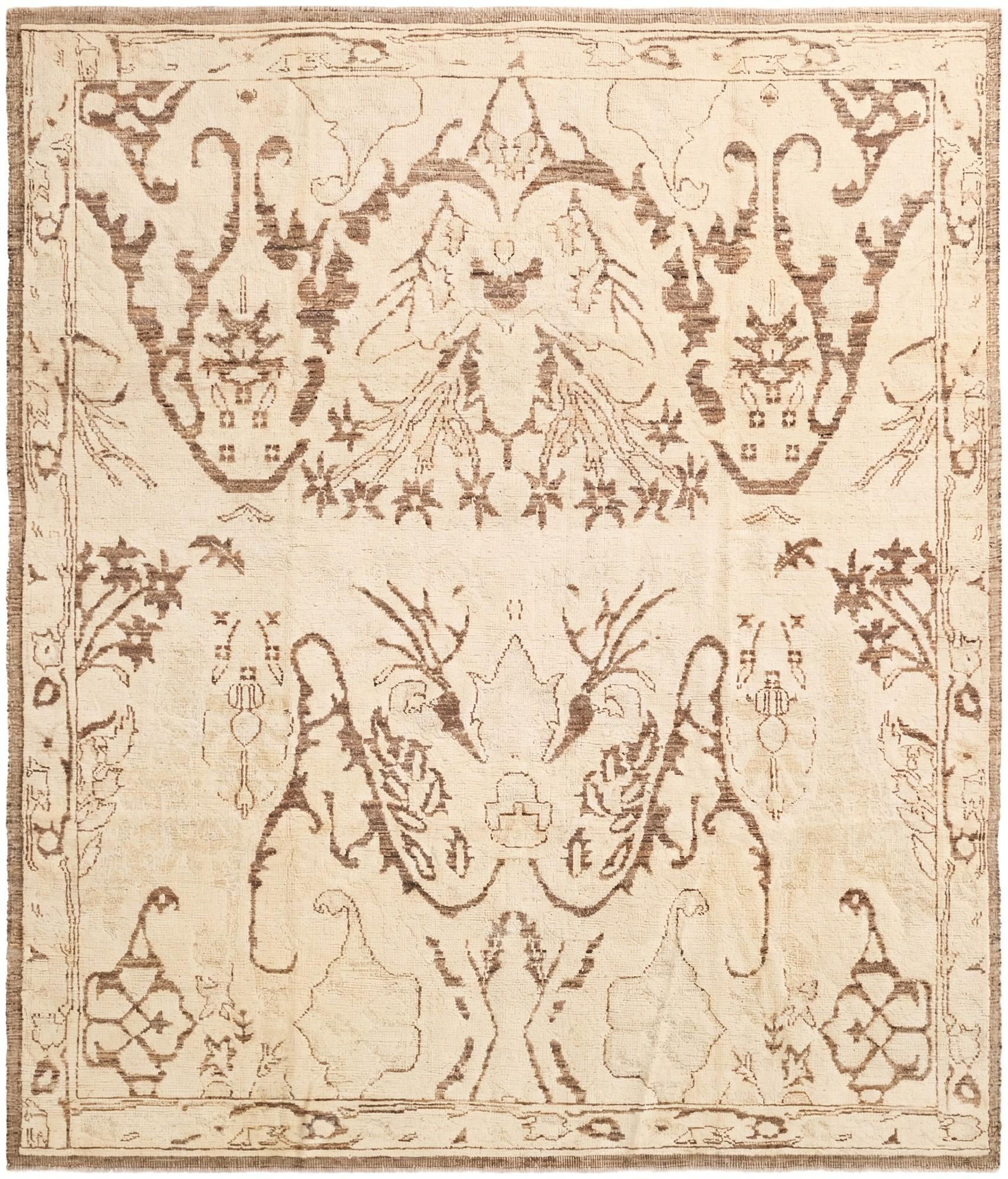 8' 6 x 10' 1 Hand Knotted Oushak Wool Rug
