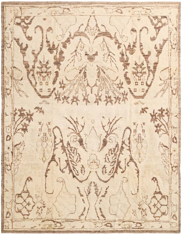 Detail image of 8' 6 x 10' 1 Hand Knotted Oushak Wool Rug