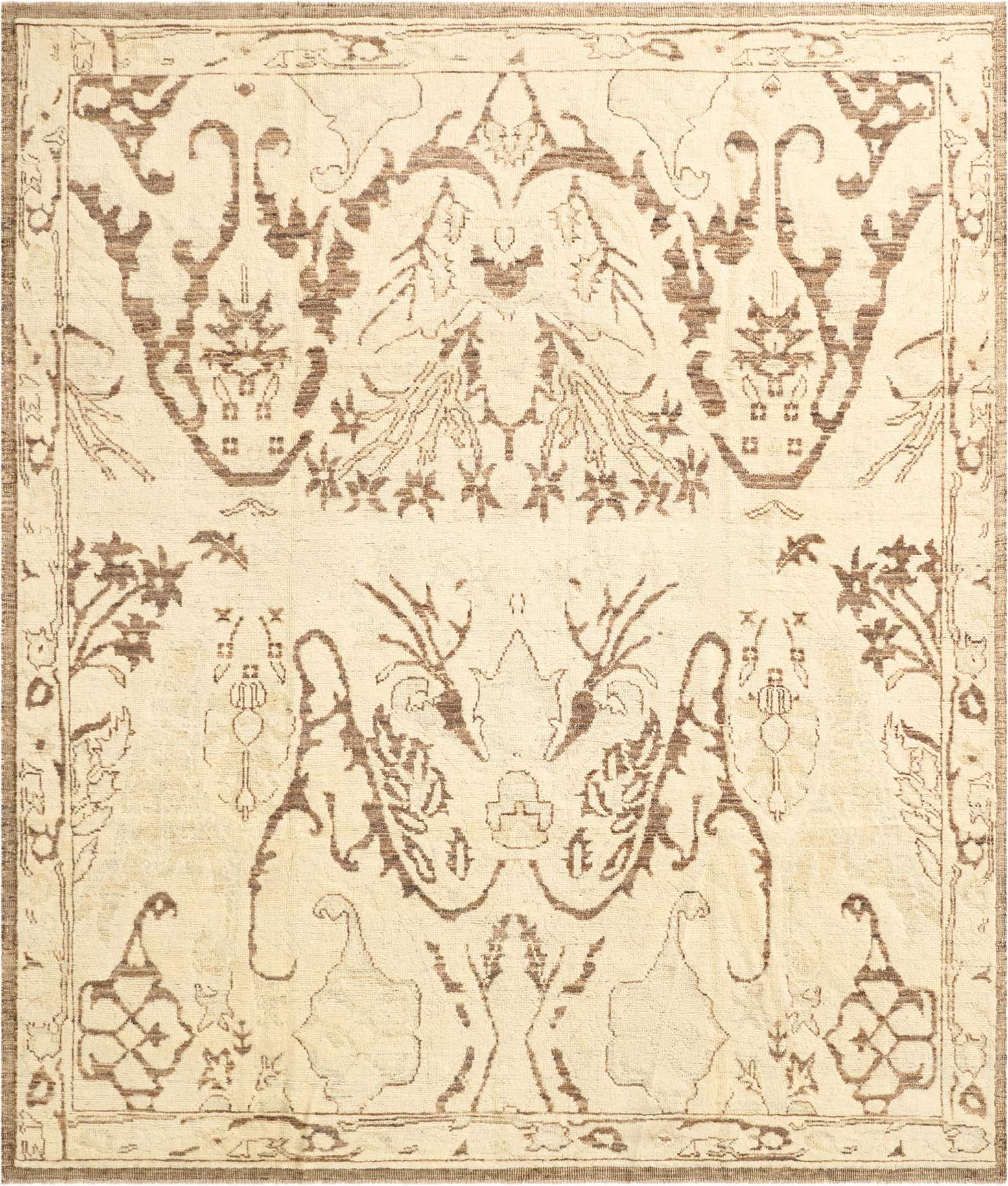 8' 6 x 10' 1 Hand Knotted Oushak Wool Rug