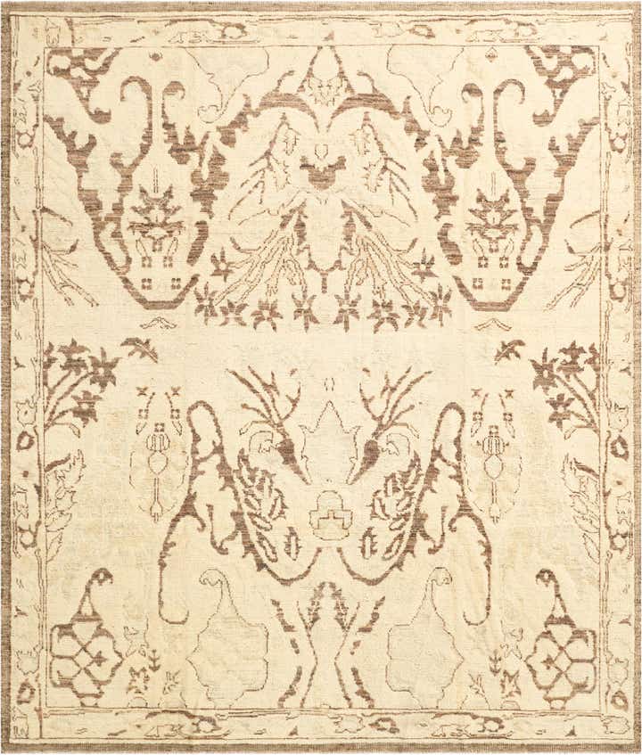 8' 6 x 10' 1 Hand Knotted Oushak Wool Rug