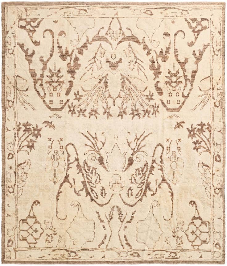Detail image of 8' 6 x 10' 1 Hand Knotted Oushak Wool Rug
