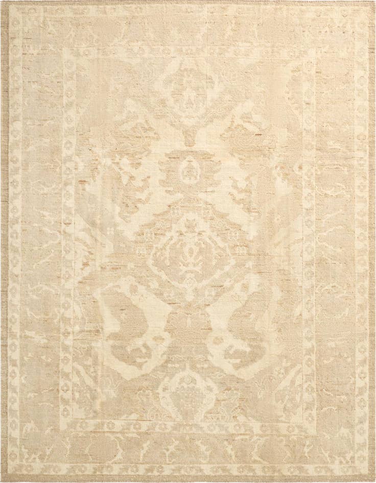 Detail image of 8' 5 x 10' 5 Hand Knotted Oushak Wool Rug