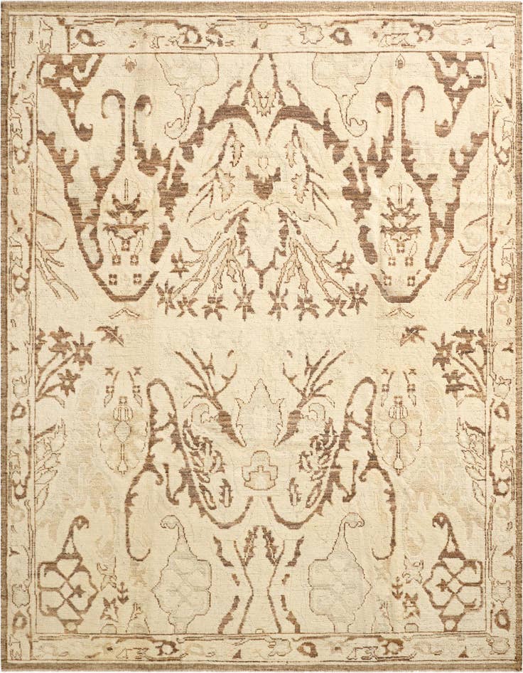 Detail image of 8' 5 x 10' 2 Hand Knotted Oushak Wool Rug