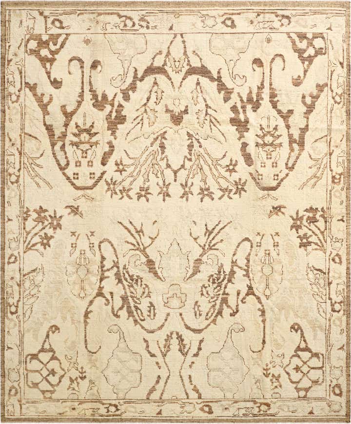 8' 5 x 10' 2 Hand Knotted Oushak Wool Rug