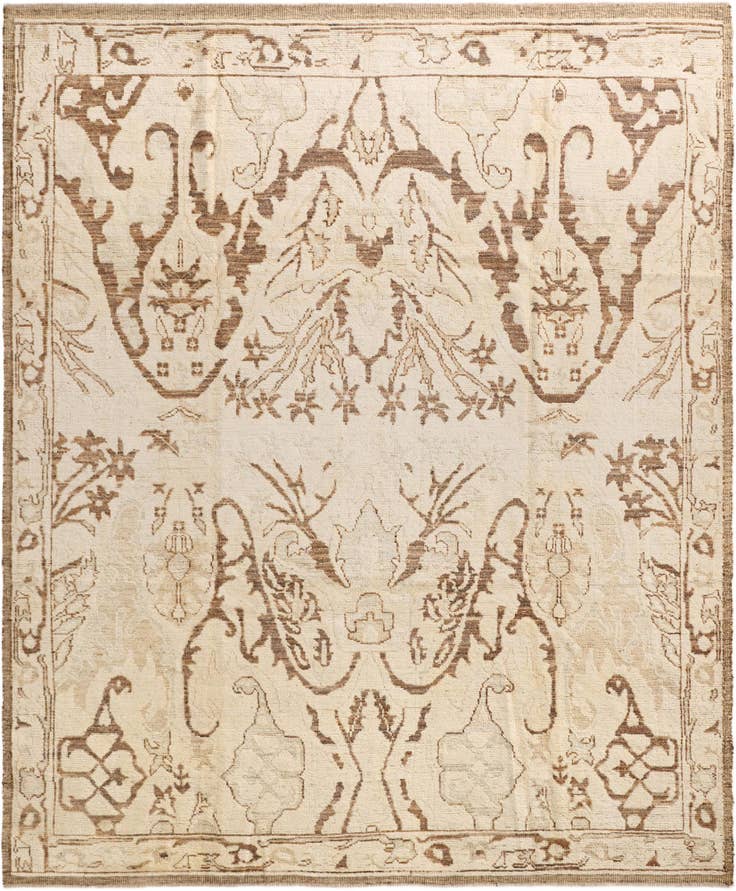 Detail image of 8' 5 x 10' 2 Hand Knotted Oushak Wool Rug