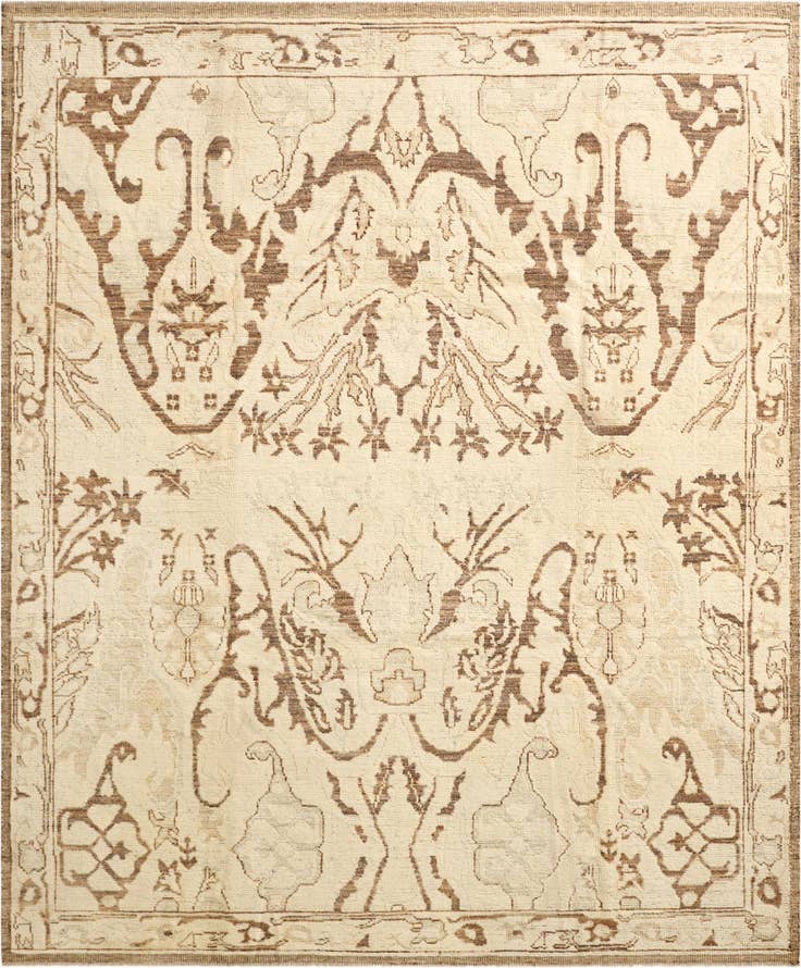Detail image of 8' 5 x 10' 2 Hand Knotted Oushak Wool Rug