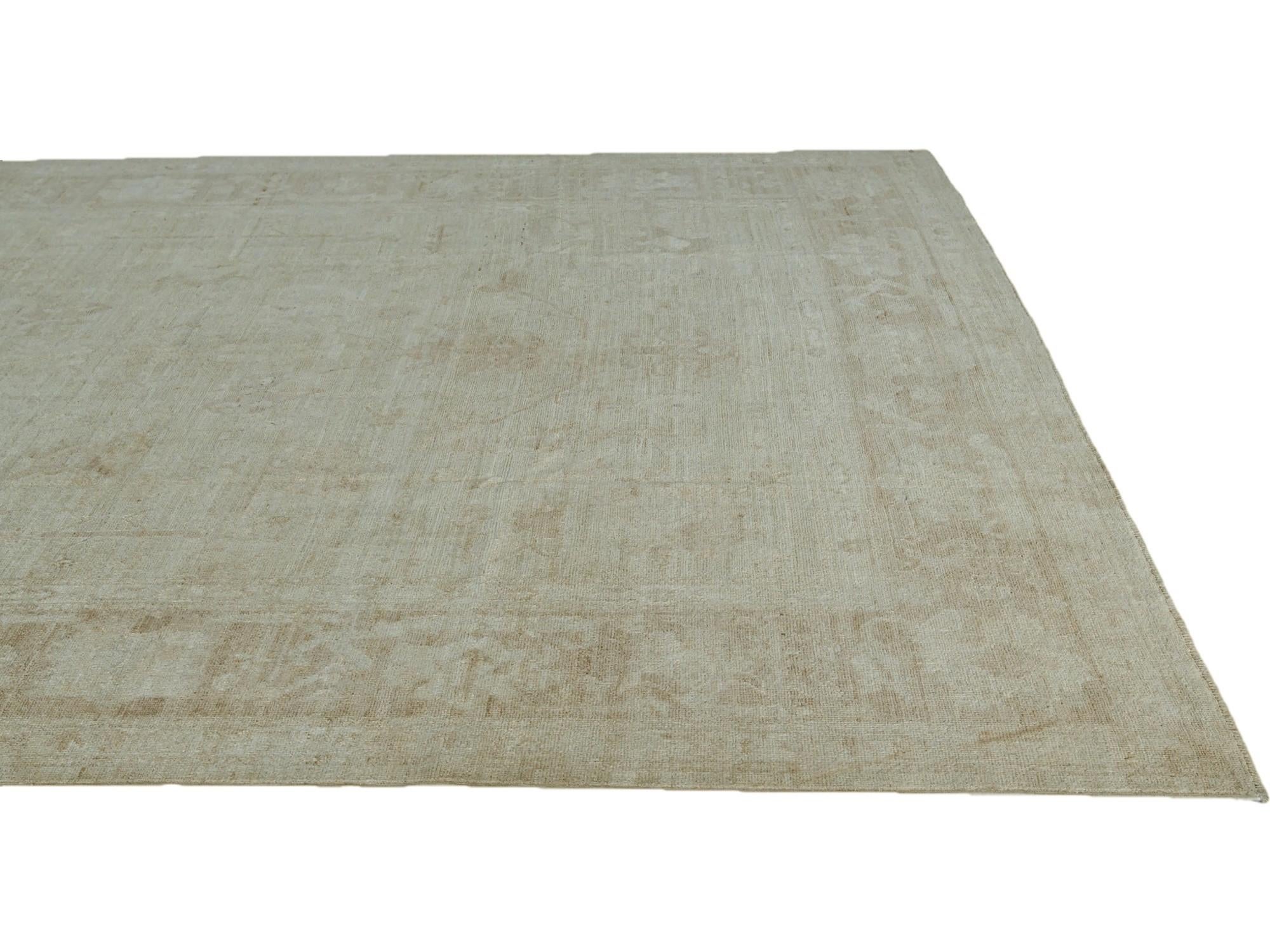 8' 11 x 11' 9 Hand Knotted Oushak Wool Rug