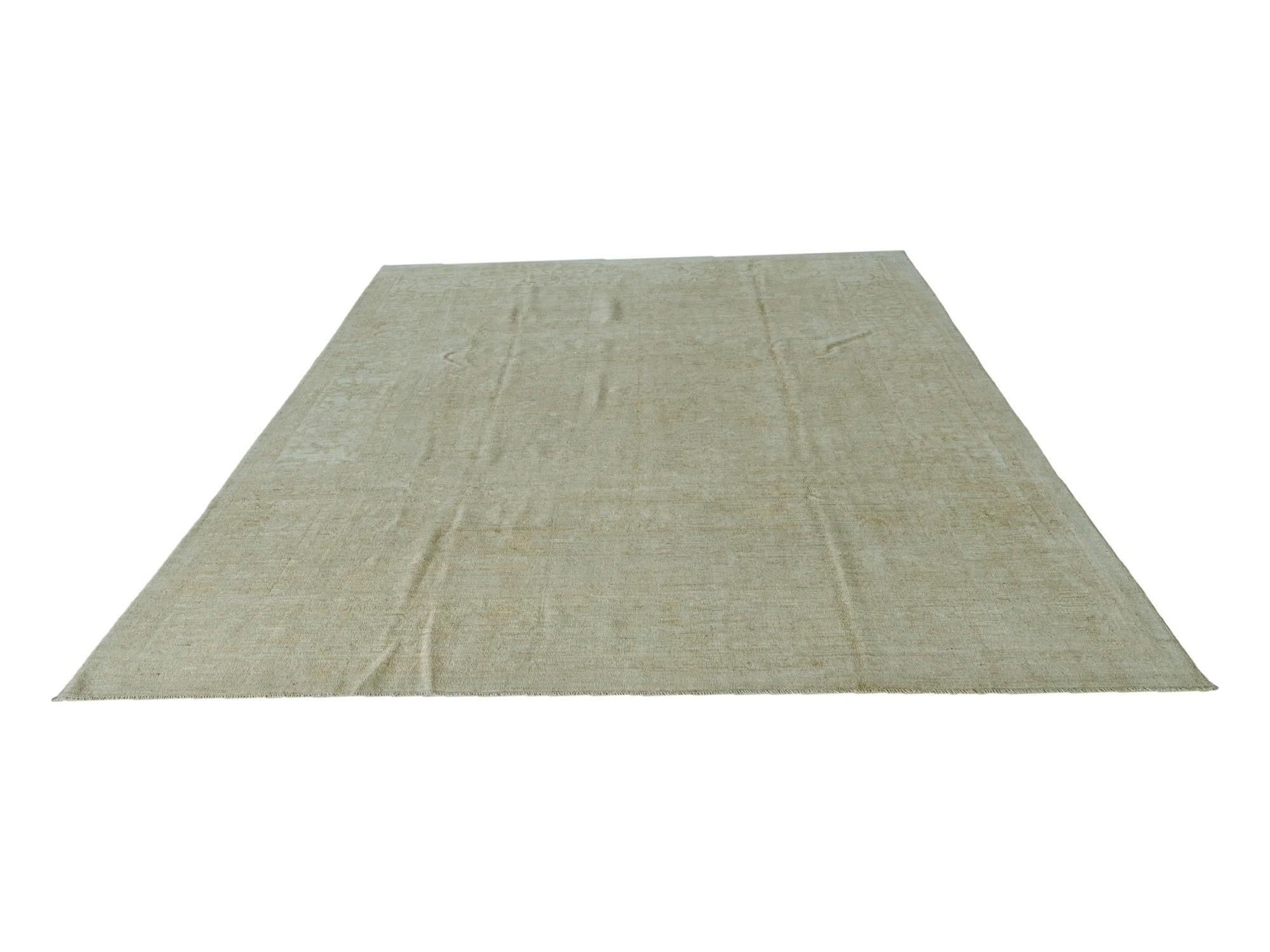 8' 11 x 11' 9 Hand Knotted Oushak Wool Rug