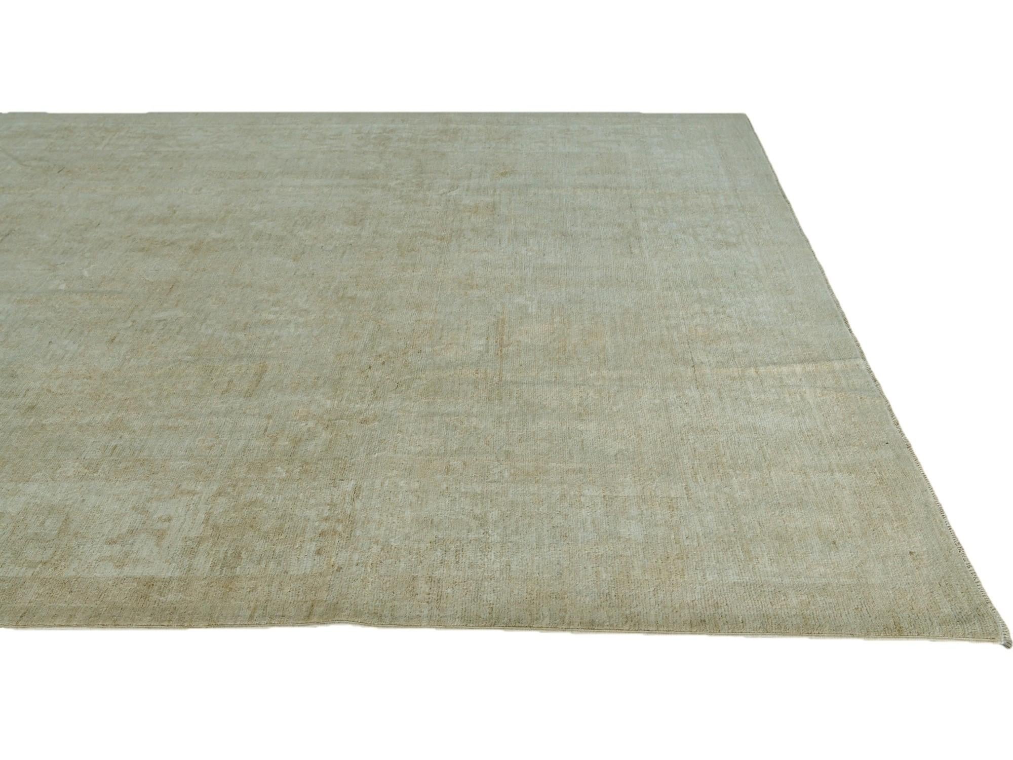 8' 11 x 11' 9 Hand Knotted Oushak Wool Rug