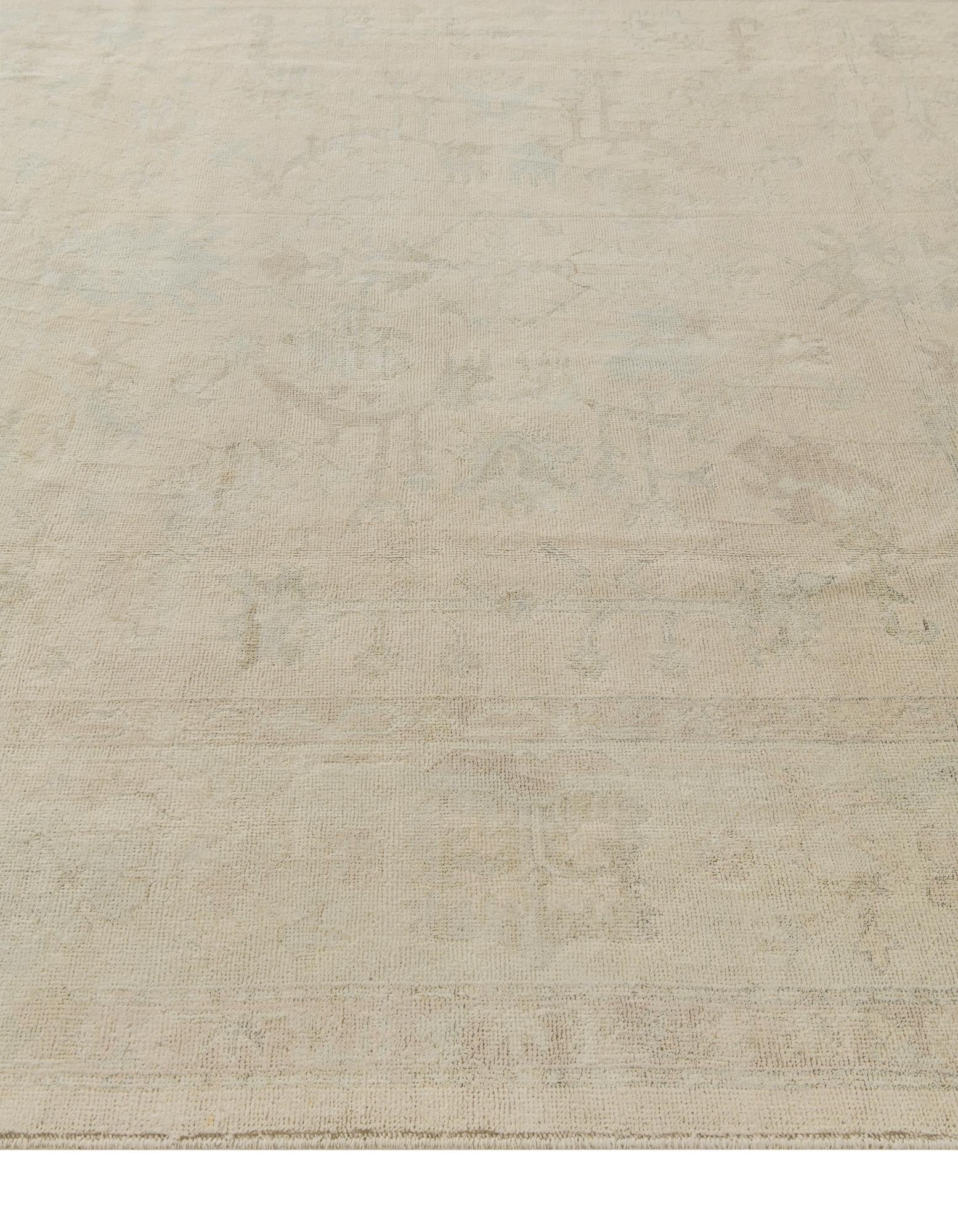 8' 1 x 9' 8 Hand Knotted Oushak Wool Rug