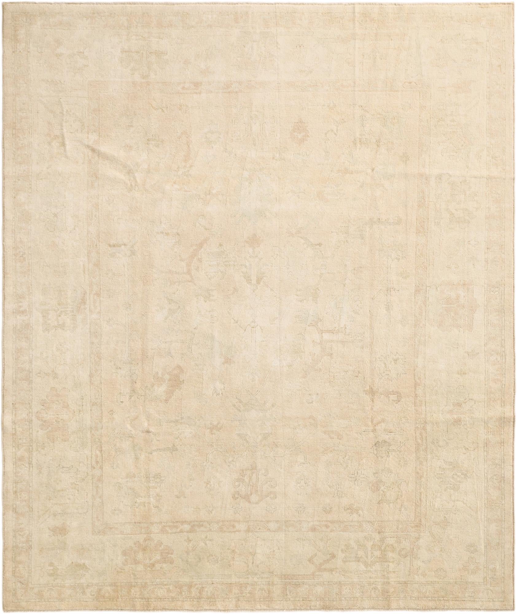 8' 1 x 9' 8 Hand Knotted Oushak Wool Rug