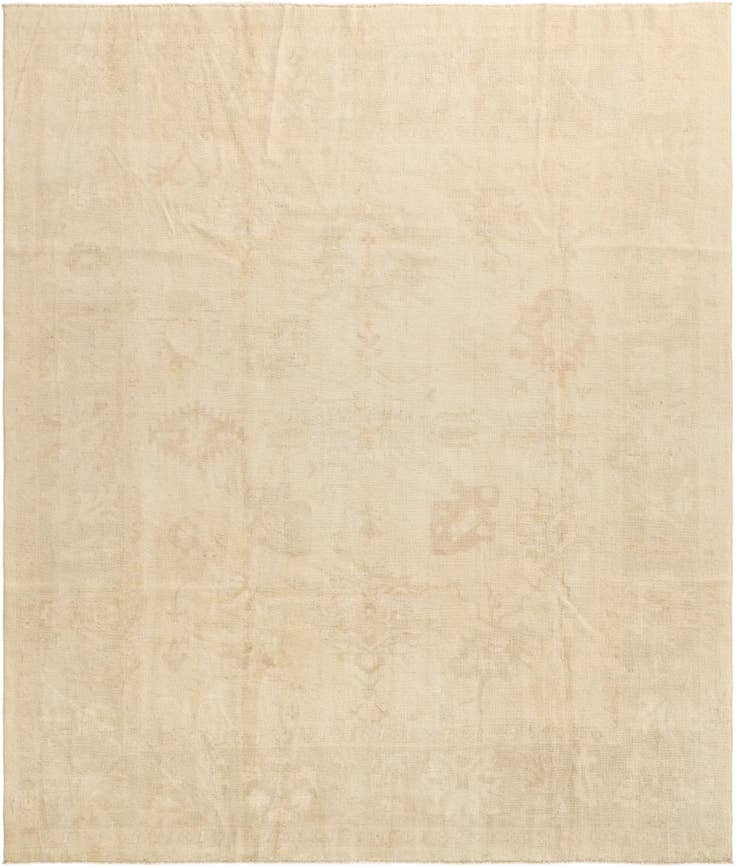 Detail image of 8' 5 x 9' 9 Hand Knotted Oushak Wool Rug