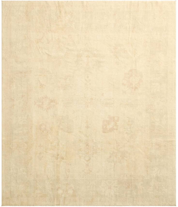 Detail image of 8' 5 x 9' 9 Hand Knotted Oushak Wool Rug