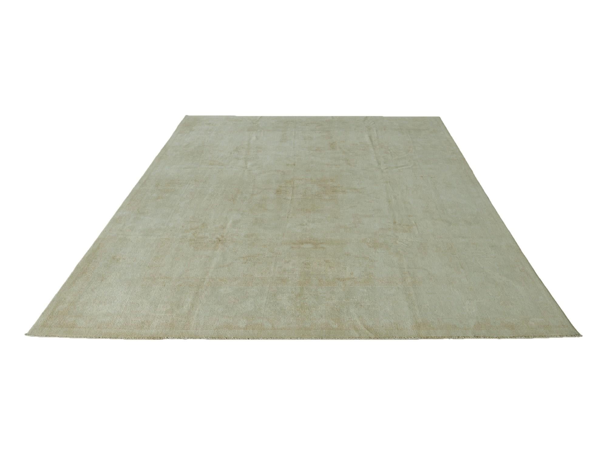 8' 10 x 12' 2 Hand Knotted Oushak Wool Rug