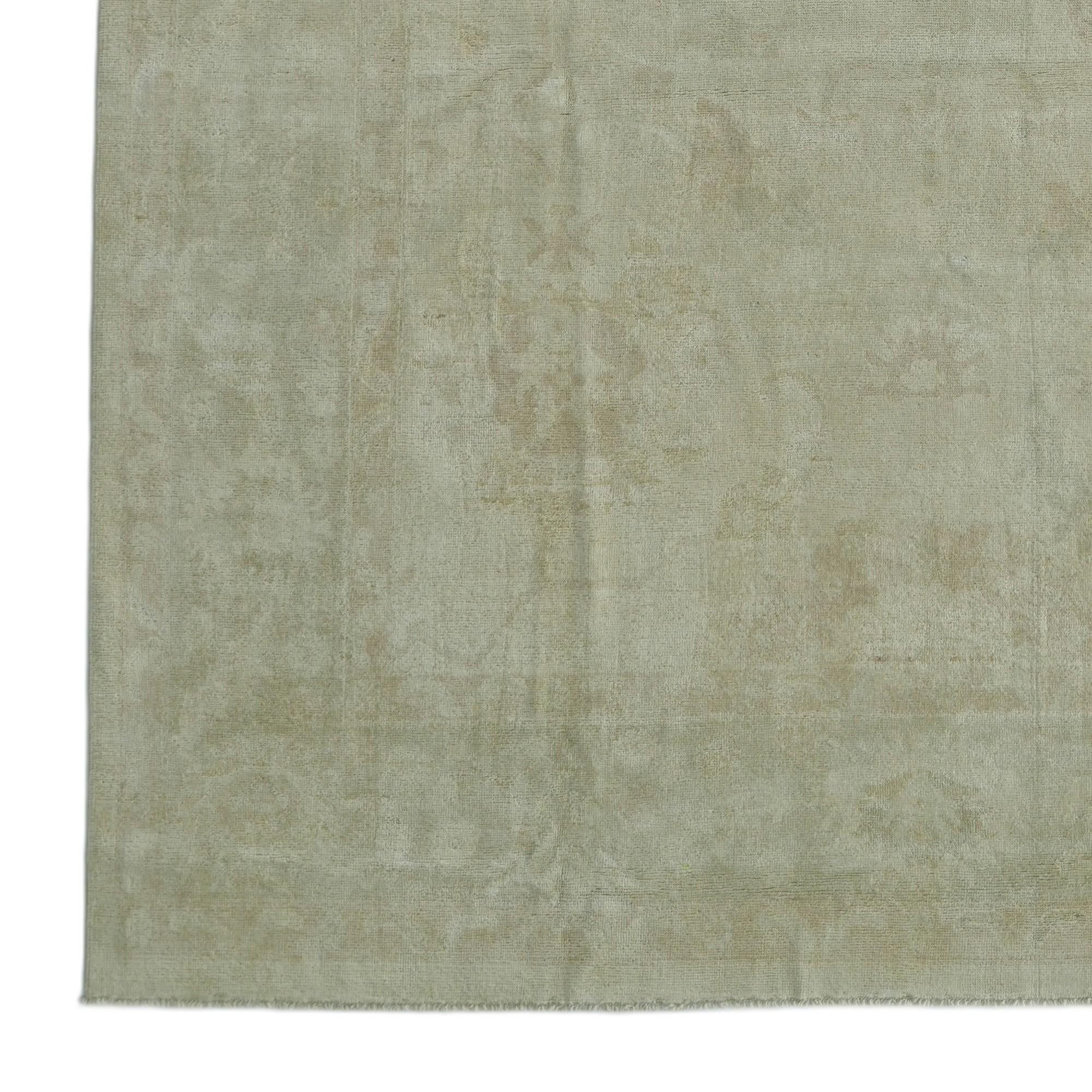 8' 10 x 12' 2 Hand Knotted Oushak Wool Rug