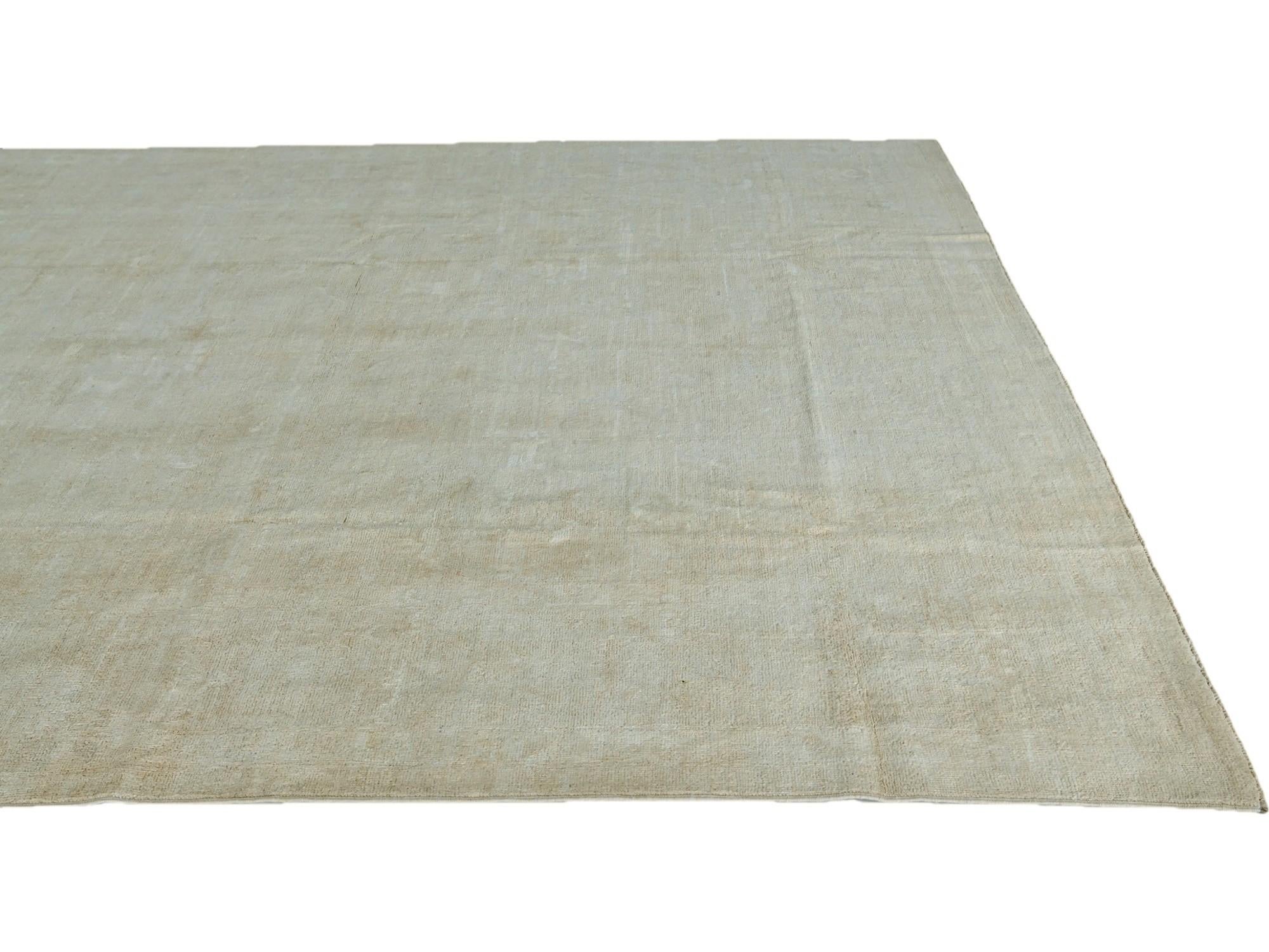 8' 10 x 11' 11 Hand Knotted Oushak Wool Rug