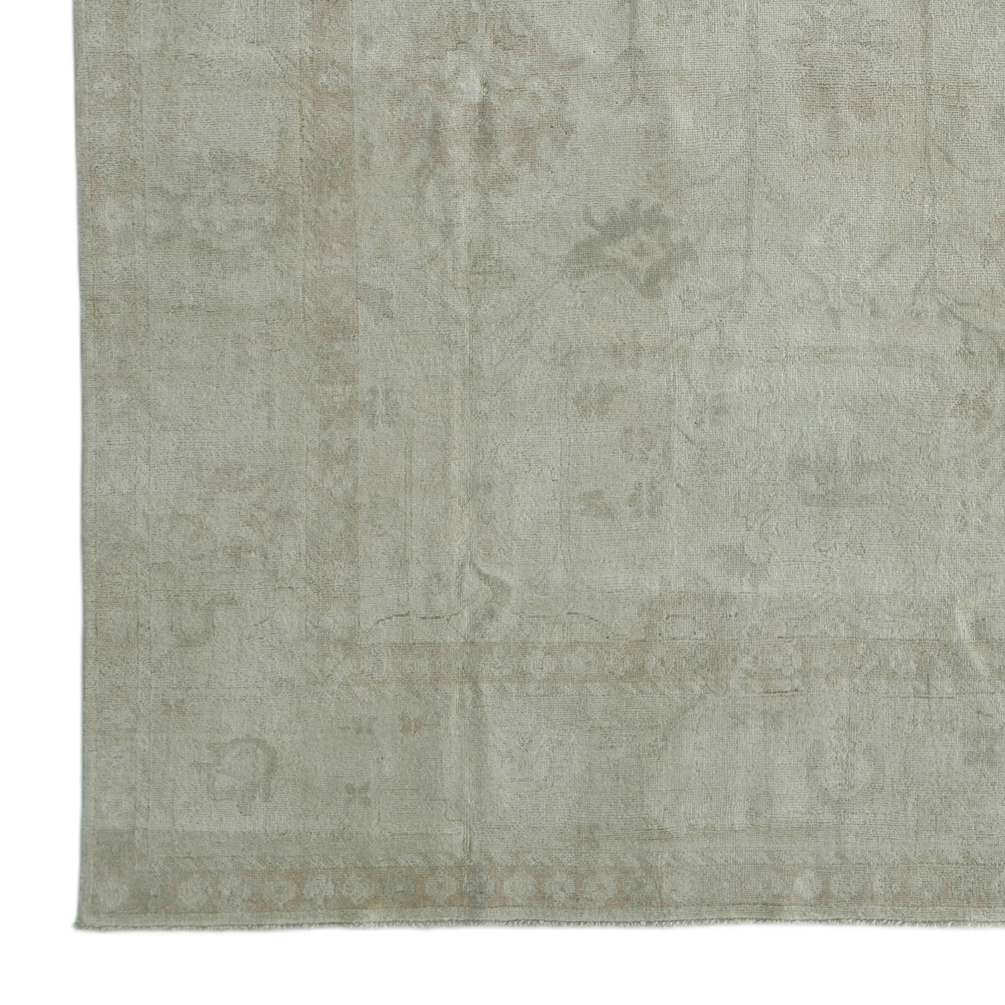 8' 8 x 11' 11 Hand Knotted Oushak Wool Rug
