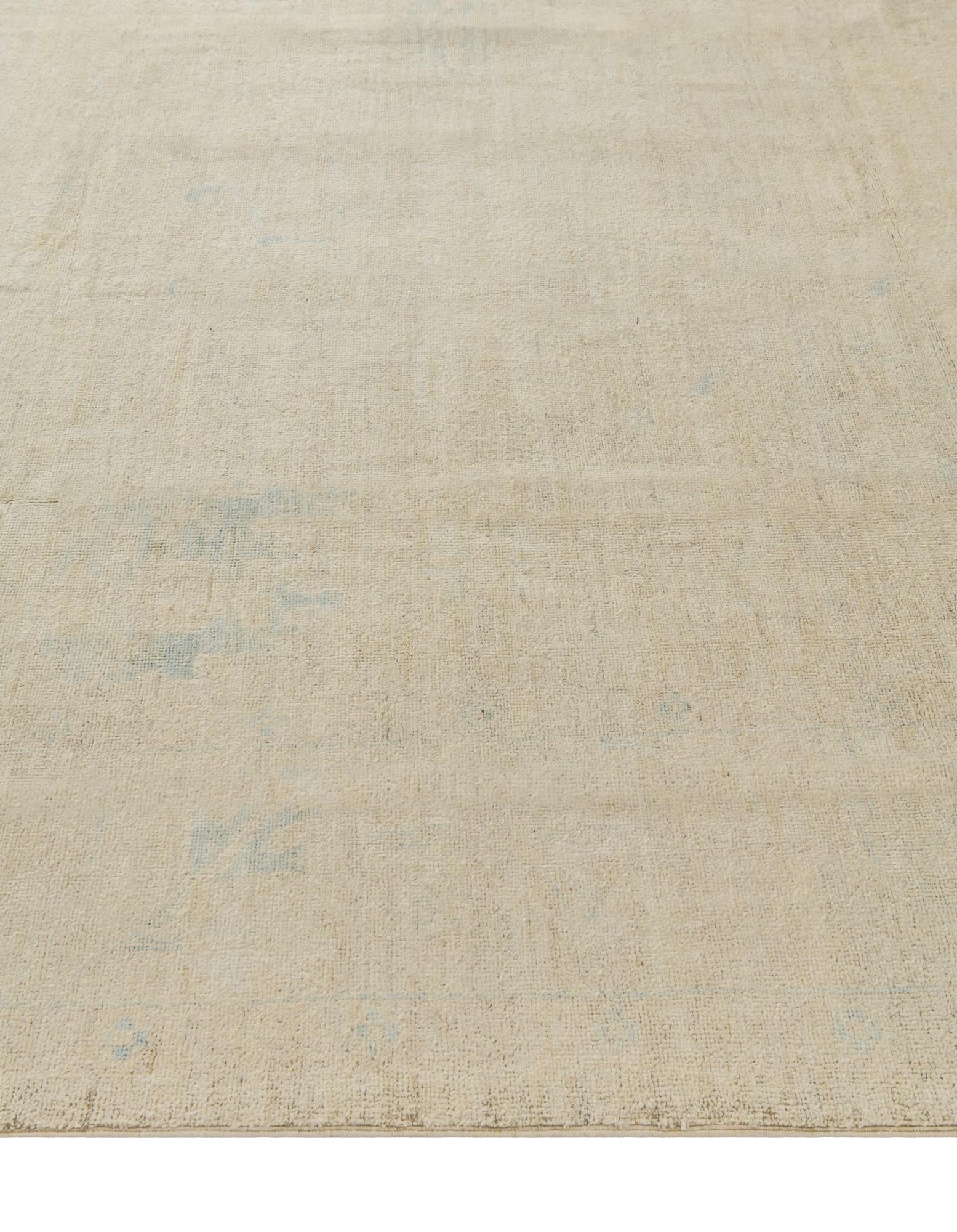 8' 3 x 9' 9 Hand Knotted Oushak Wool Rug