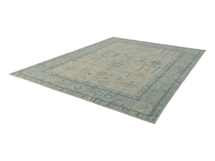 9' x 11' 9 Hand Knotted Oushak Wool Rug