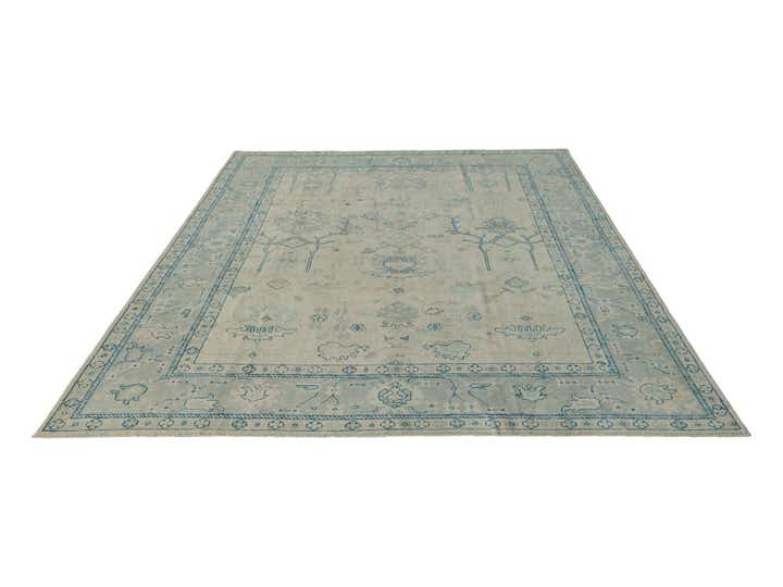 9' x 11' 9 Hand Knotted Oushak Wool Rug