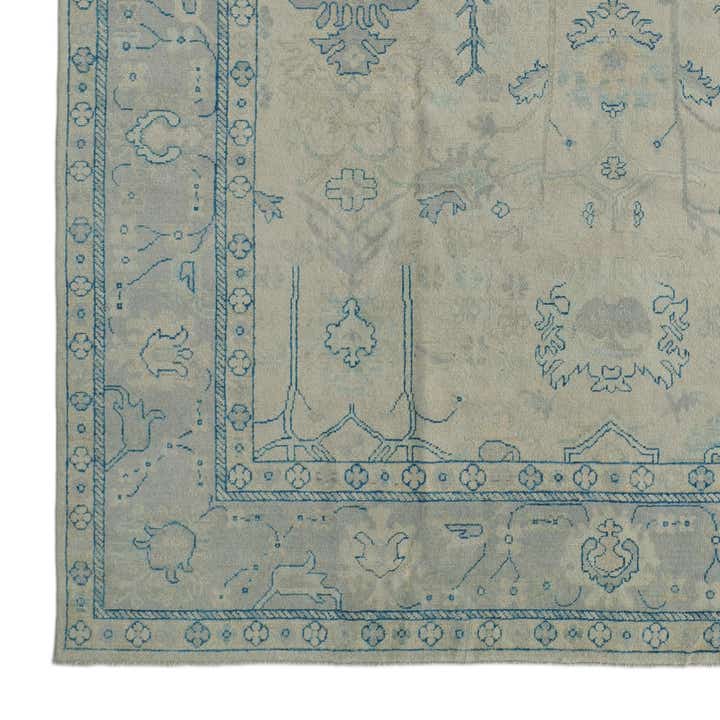 9' x 11' 9 Hand Knotted Oushak Wool Rug