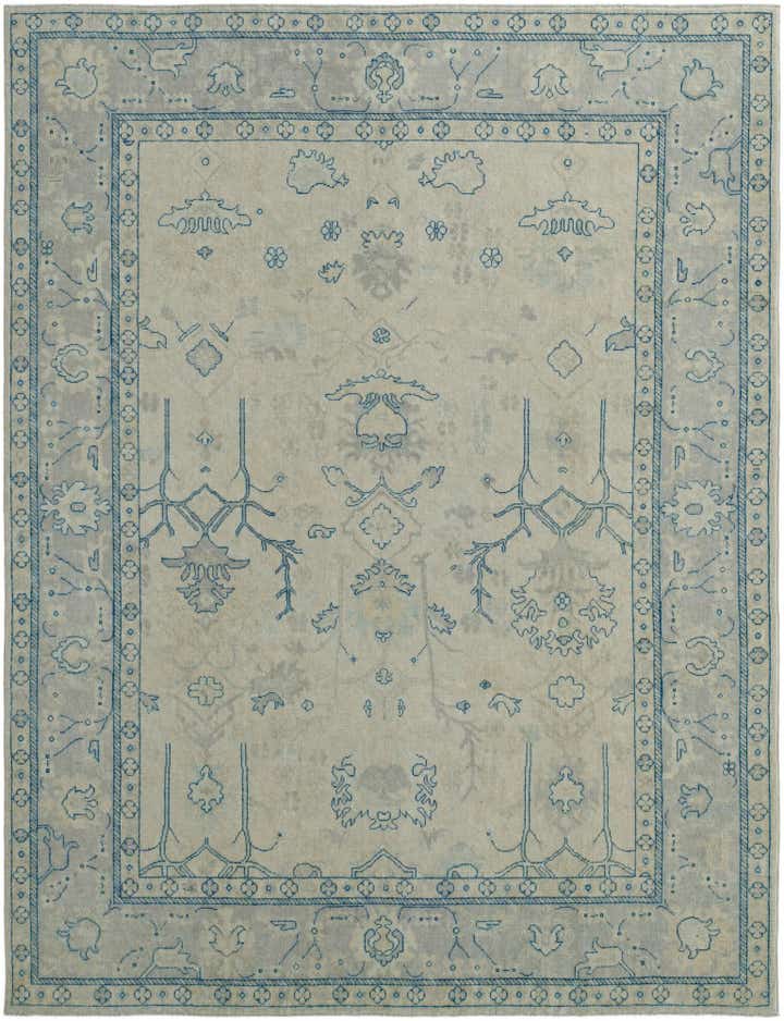 9' x 11' 9 Hand Knotted Oushak Wool Rug