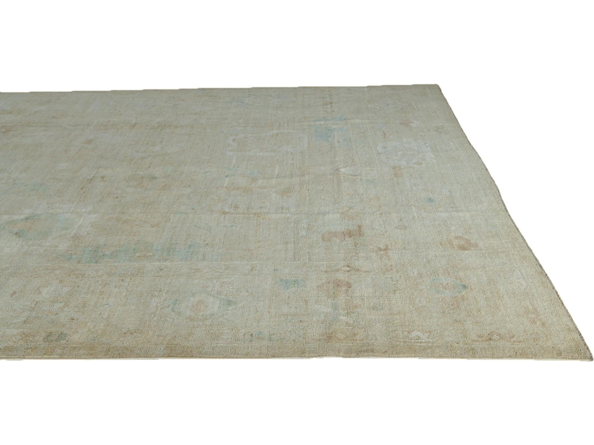 9' 8 x 13' 10 Hand Knotted Oushak Wool Rug