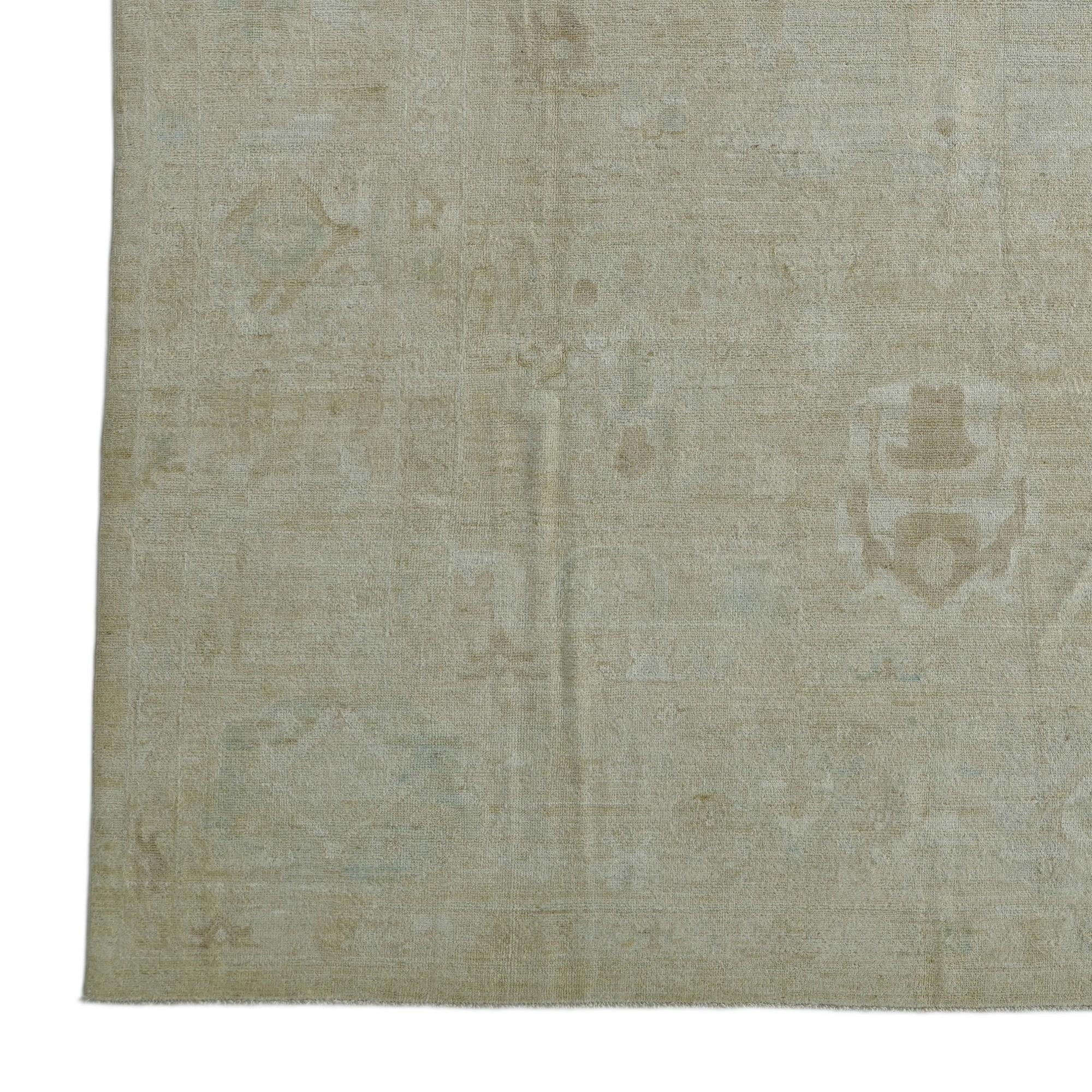 9' 8 x 13' 10 Hand Knotted Oushak Wool Rug
