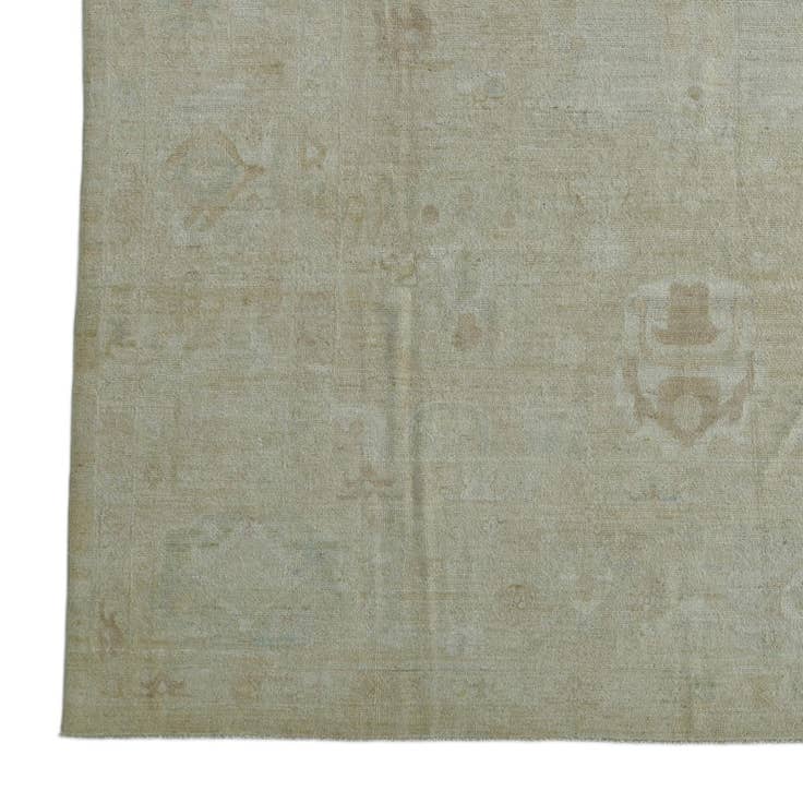 Detail image of 9' 8 x 13' 10 Hand Knotted Oushak Wool Rug