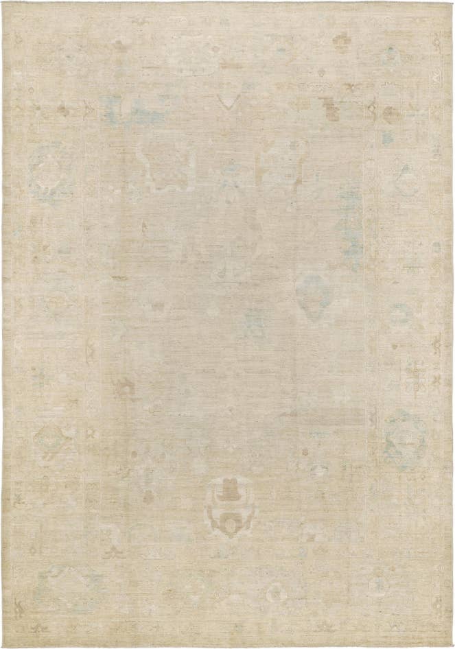 Detail image of 9' 8 x 13' 10 Hand Knotted Oushak Wool Rug