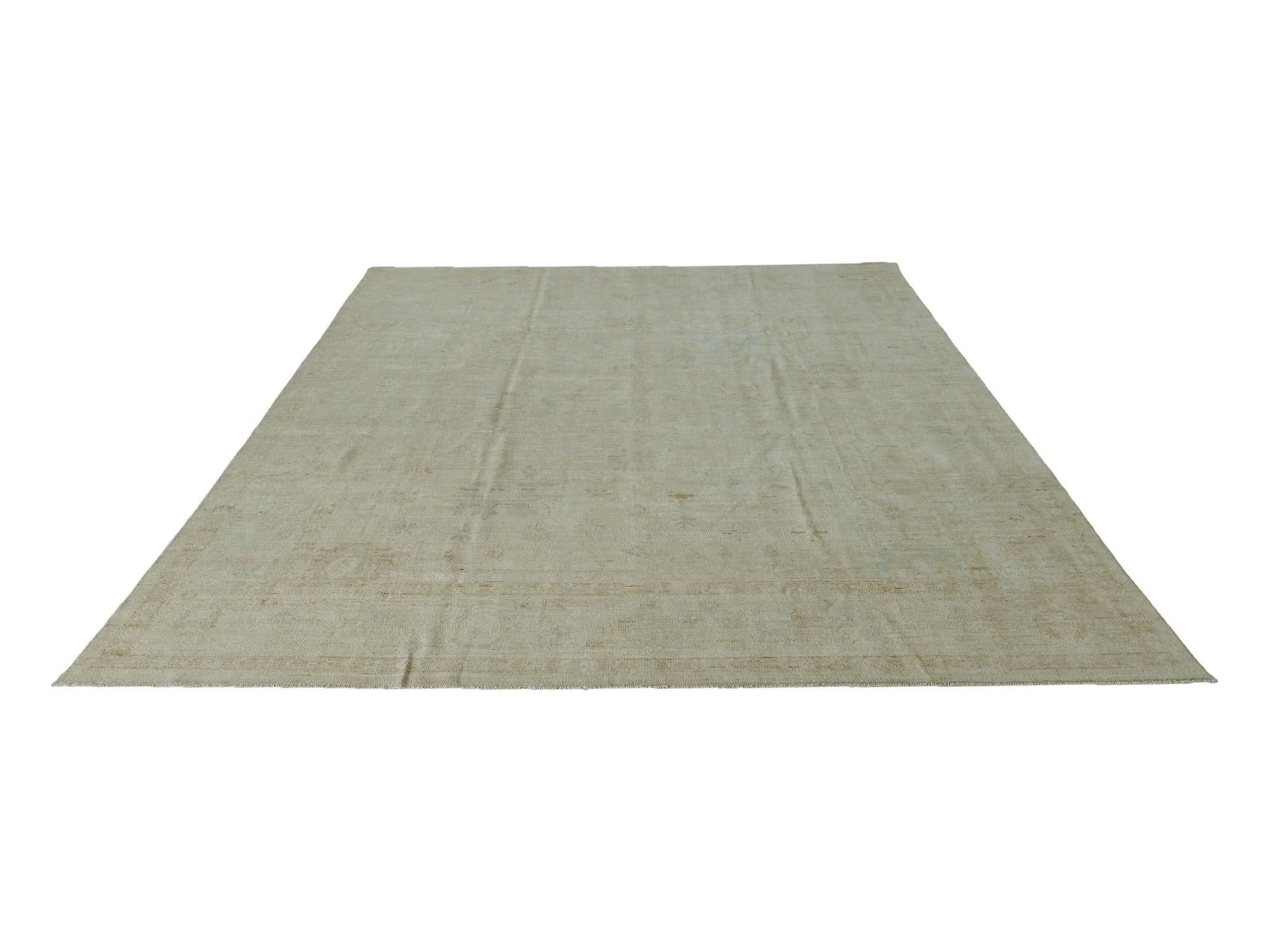 9' 7 x 13' 7 Hand Knotted Oushak Wool Rug