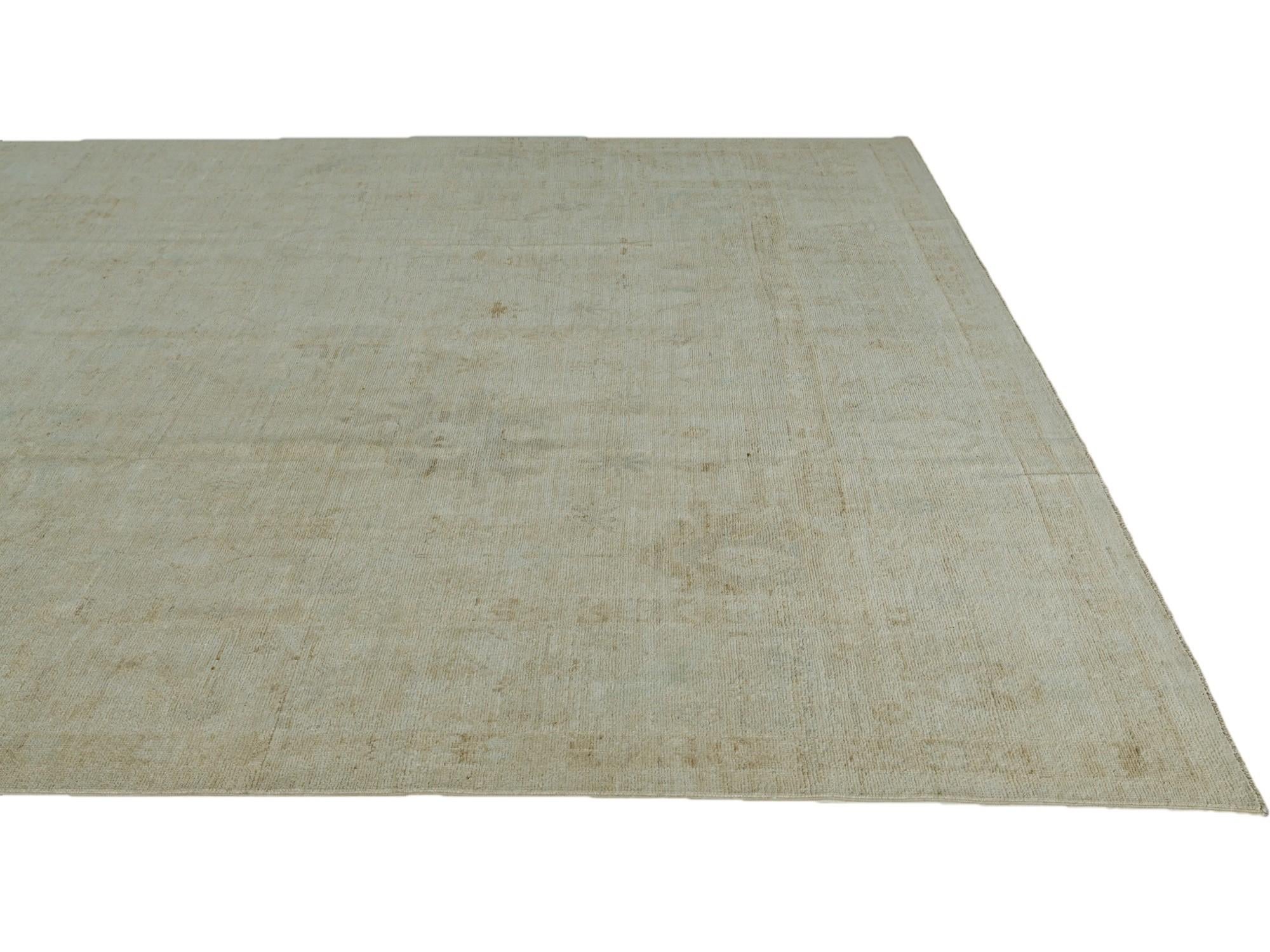 9' 7 x 13' 7 Hand Knotted Oushak Wool Rug