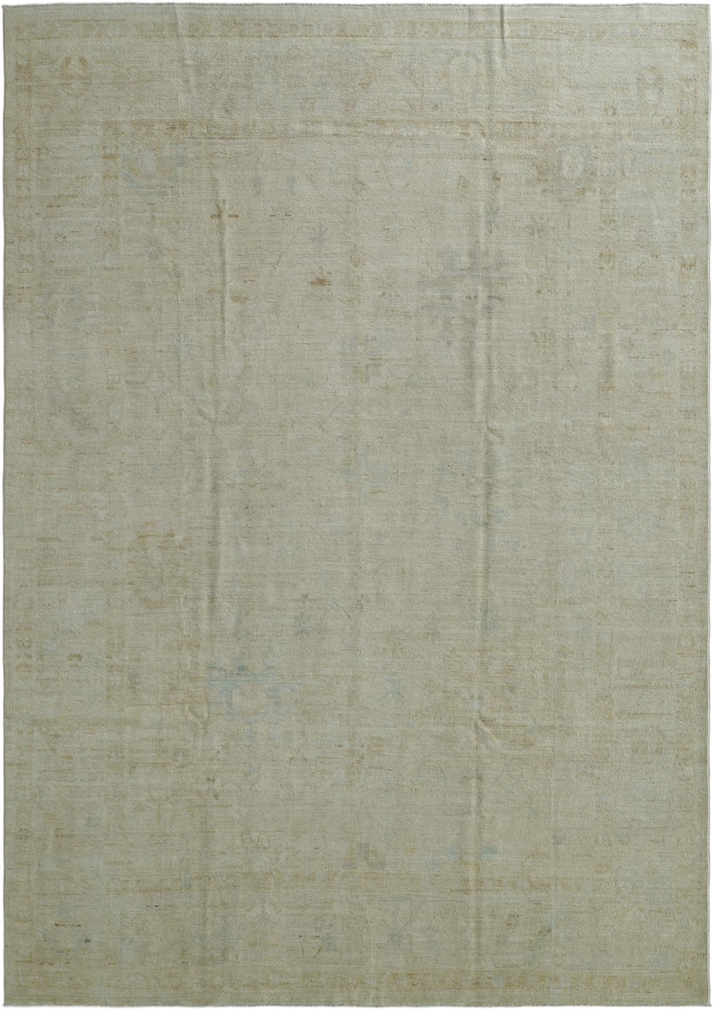 9' 7 x 13' 7 Hand Knotted Oushak Wool Rug